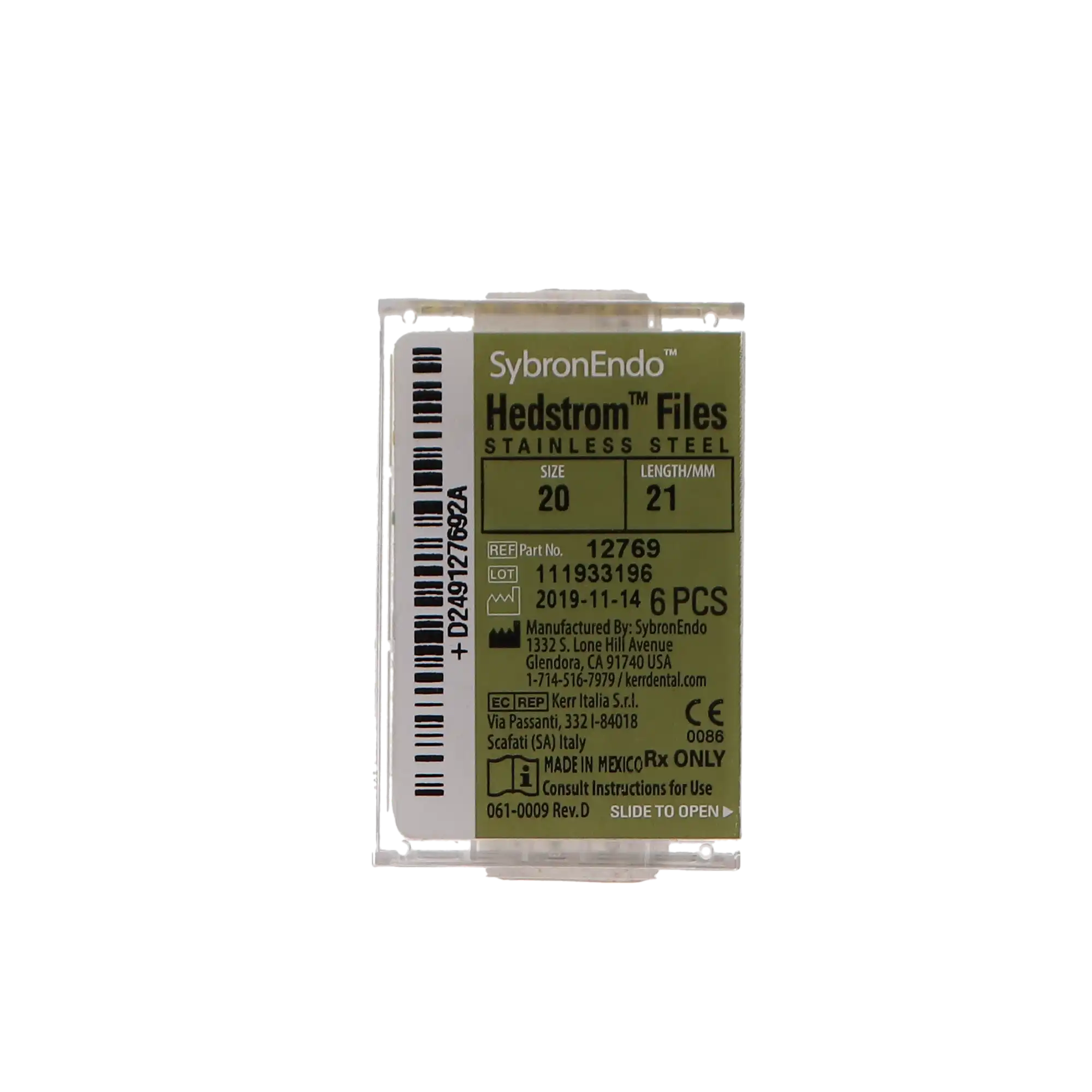 Kerr (SybronEndo) Hedstrom Files, Stainless Steel, 21 mm, Size #20, Yellow, 6/Pk, 12769 thumbnail 6
