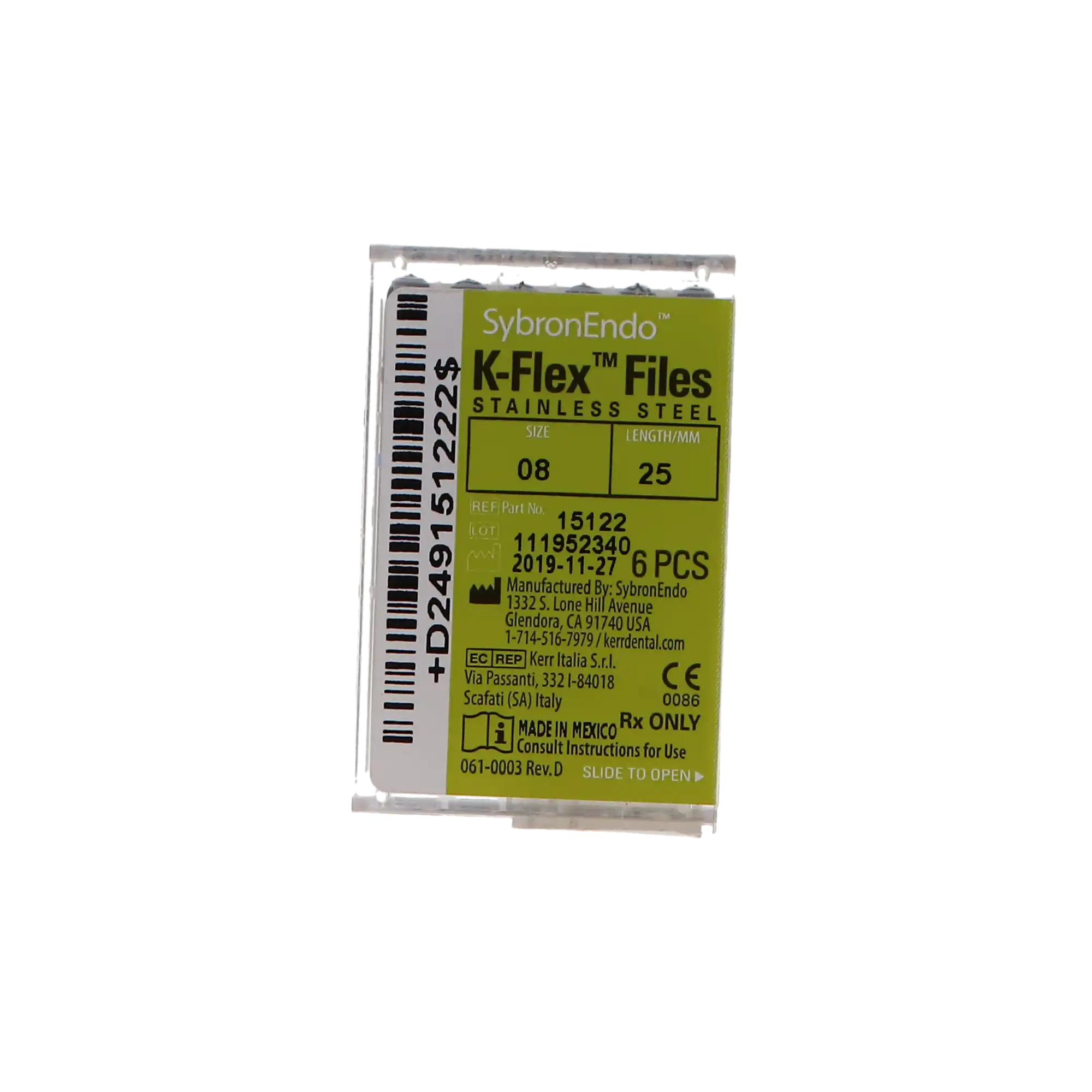 Kerr K-Flex Endodontic Files, #08 (Gray), 25 mm, Stainless Steel, 6/Box, 15122 thumbnail 10