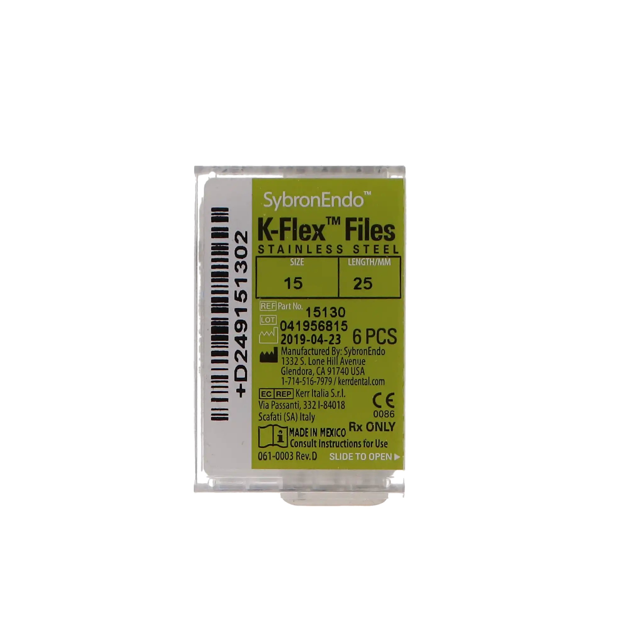 Kerr K-Flex Endodontic Files, #15, 25mm, Stainless Steel, White, 6/Pack, 15130 thumbnail 11