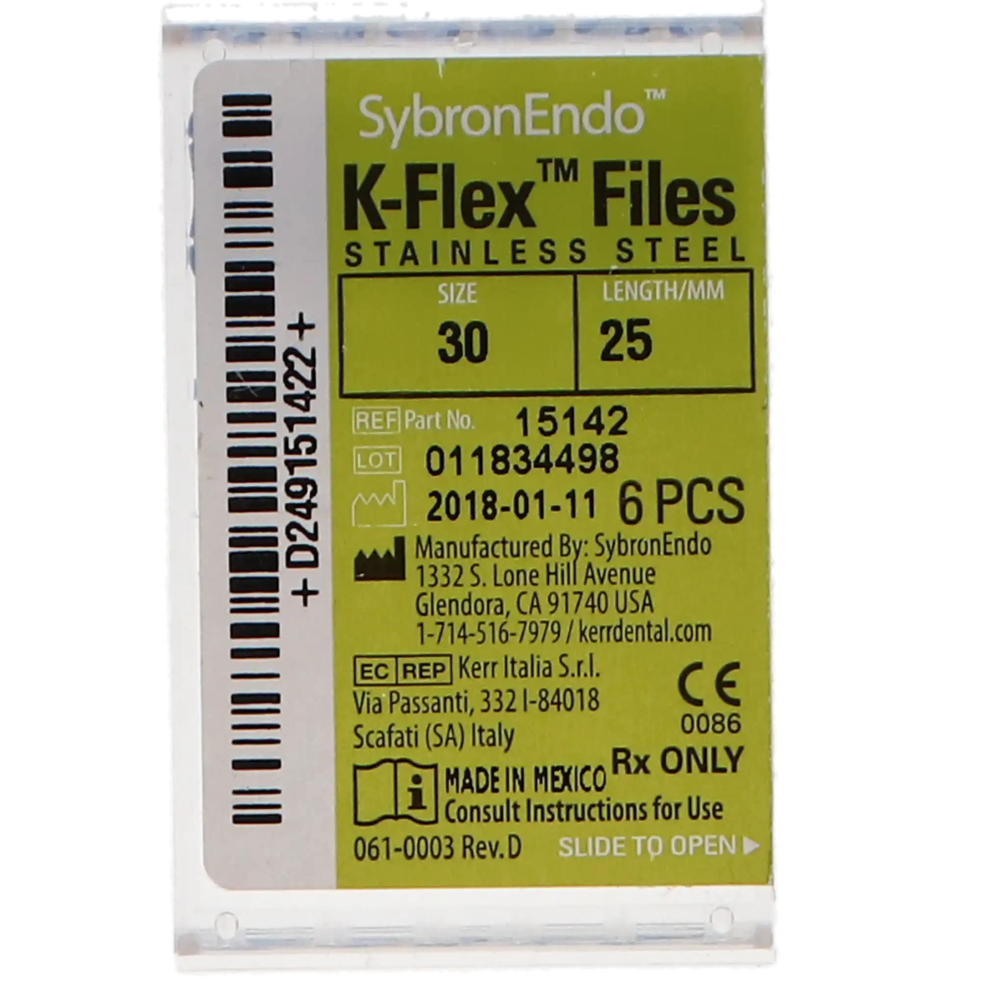 Kerr K-Flex Files, Stainless Steel, Size #30, 25mm, Blue, 6/Pack, 15142 thumbnail 10