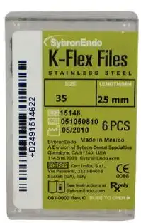 Kerr K-Flex Endodontic Files, Stainless Steel, Size #35, 25mm, Green, 6/Box, 15146 thumbnail 7