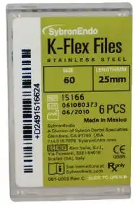 Kerr K-Flex Endodontic Files, #60, 25 mm, Blue, Stainless Steel, 6/Pack, 15166 thumbnail 8
