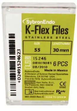 Kerr K-Flex Endodontic Files, #55 (Red), 30mm, Stainless Steel, 6/Pack, 15246 thumbnail 3