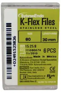 Kerr K-Flex Endodontic Files, #80 (Black), 30mm, Stainless Steel, 6/Box, 15258 thumbnail 3