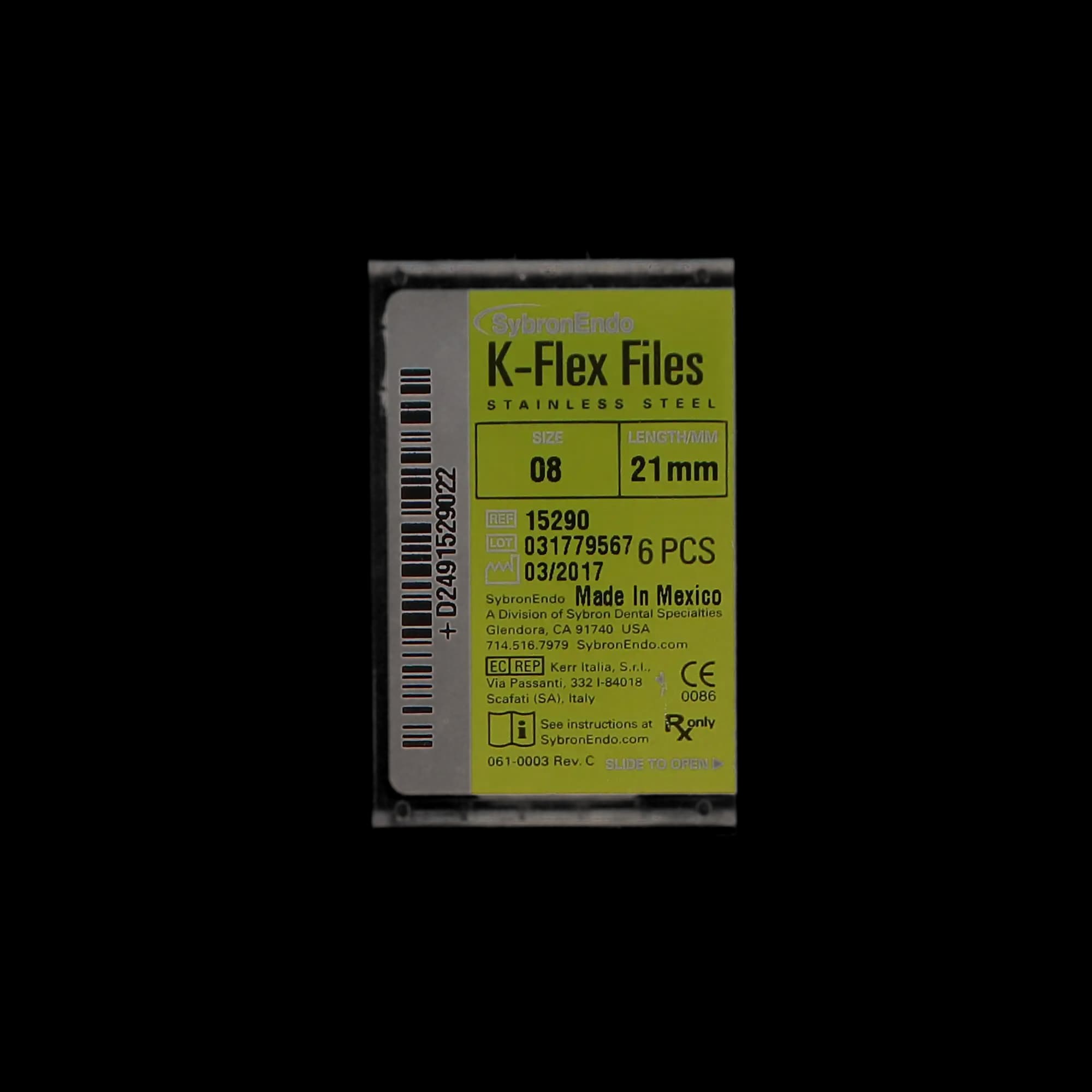 Kerr K-Flex Endodontic Files, #08 (Gray), 21 mm, Stainless Steel, 6/Box, 15290 thumbnail 12