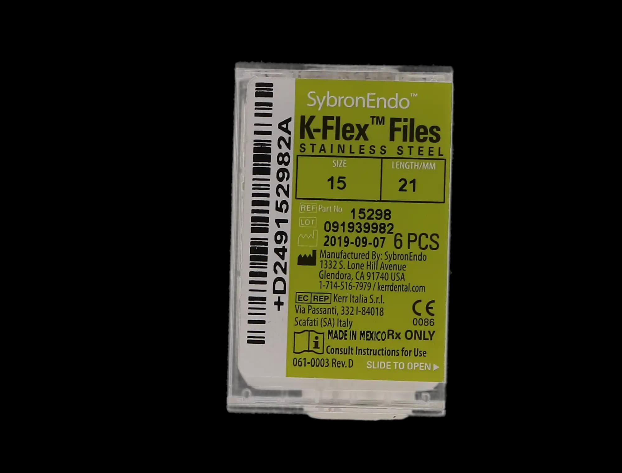 Kerr K-Flex Files, Stainless Steel, Size #15, 21mm, White, 6/Pack, 15298 thumbnail 10