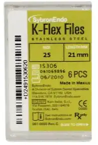 Kerr K-Flex Files, Stainless Steel, Size #25, 21mm, Red, 6/Pack, 15306 thumbnail 7