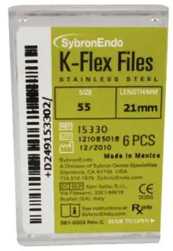 Kerr K-Flex Endodontic Files, #55 Red, 21mm, Stainless Steel, 6/Pack, 15330 thumbnail 7