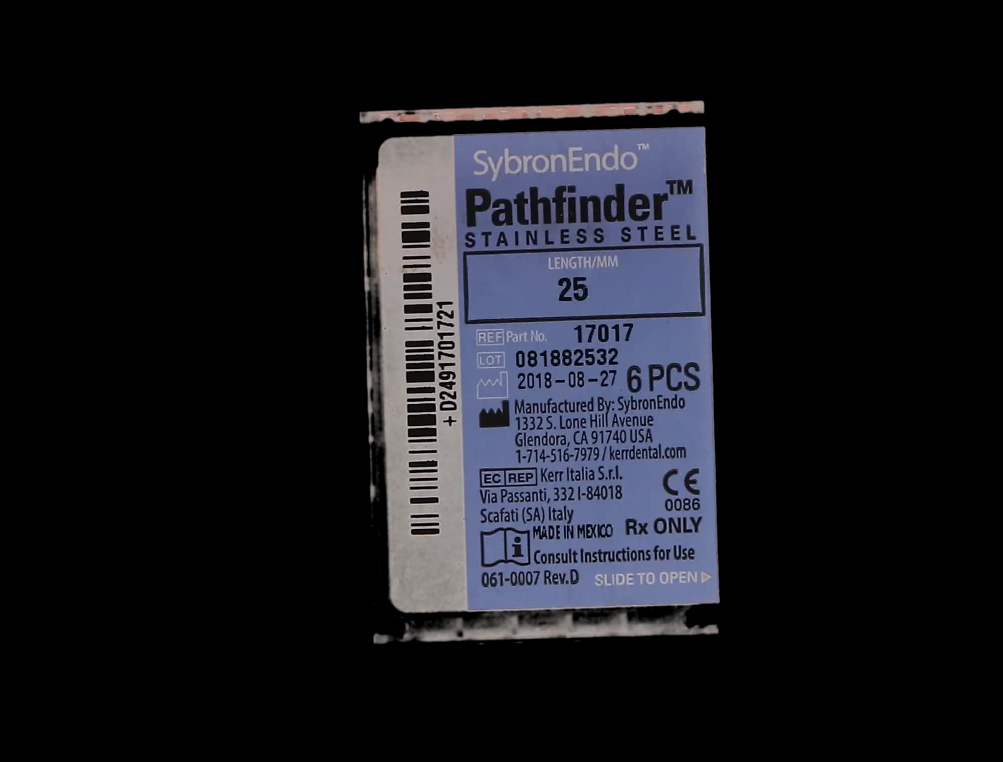 Kerr Pathfinder Stainless Steel Endodontic Hand Files, 25 mm, Minimal Taper, Approx. Size #7, 6/Pk, 17017 thumbnail 10