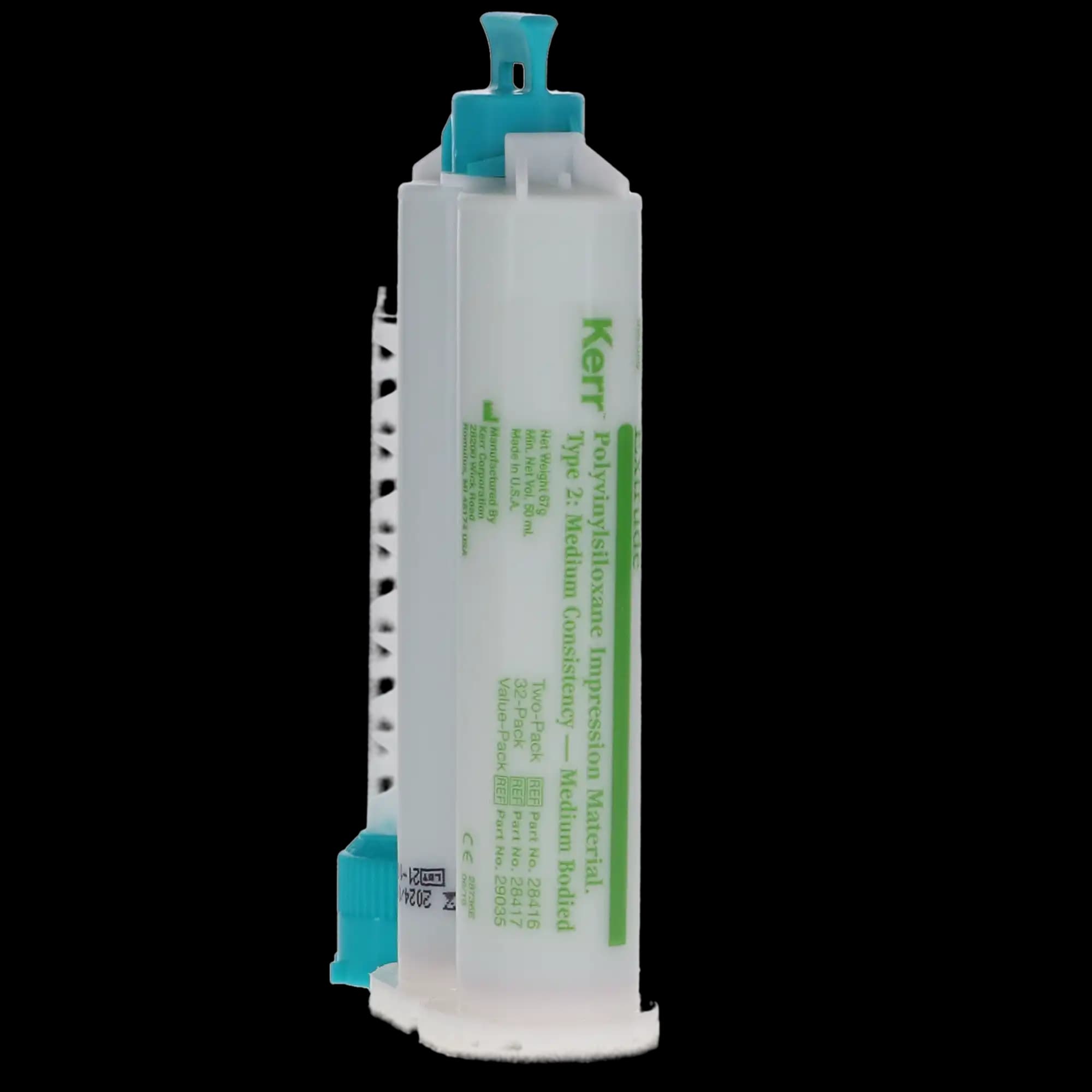 Kerr Extrude VPS Impression Material, Medium Body, Green, 50 ml Cartridges, 8-Cartridge Pack, 28416 - Medium, 8-Cartridge Pack, Green, 28416 - Image 1