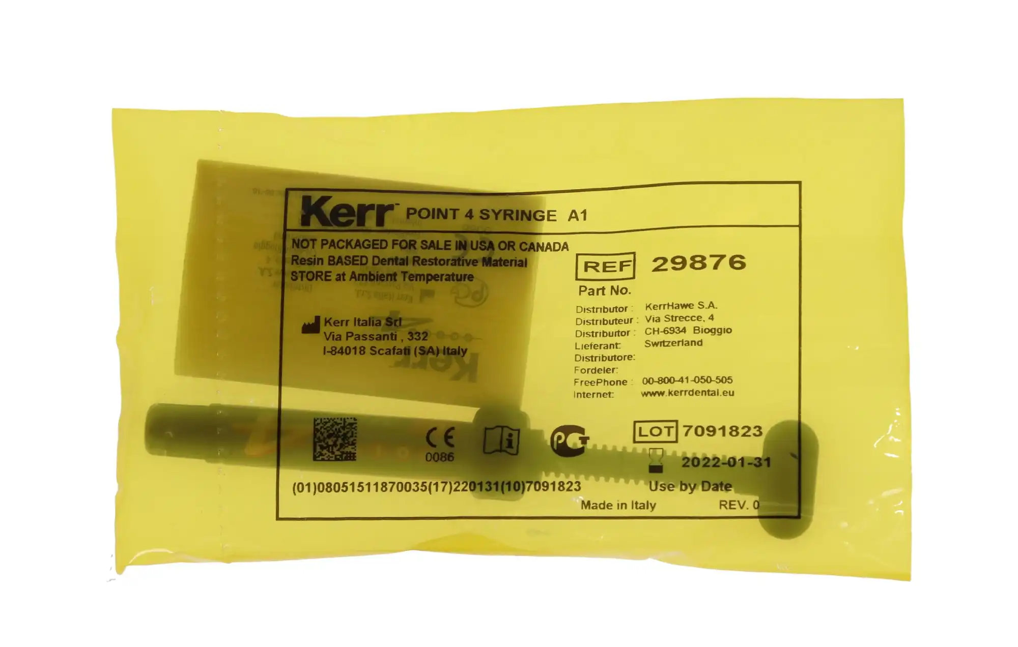 Kerr Point 4 Optimized Particle Composite Syringe Refill, A1 Body Shade, 4 g, 1/Pk, 29876 thumbnail 6