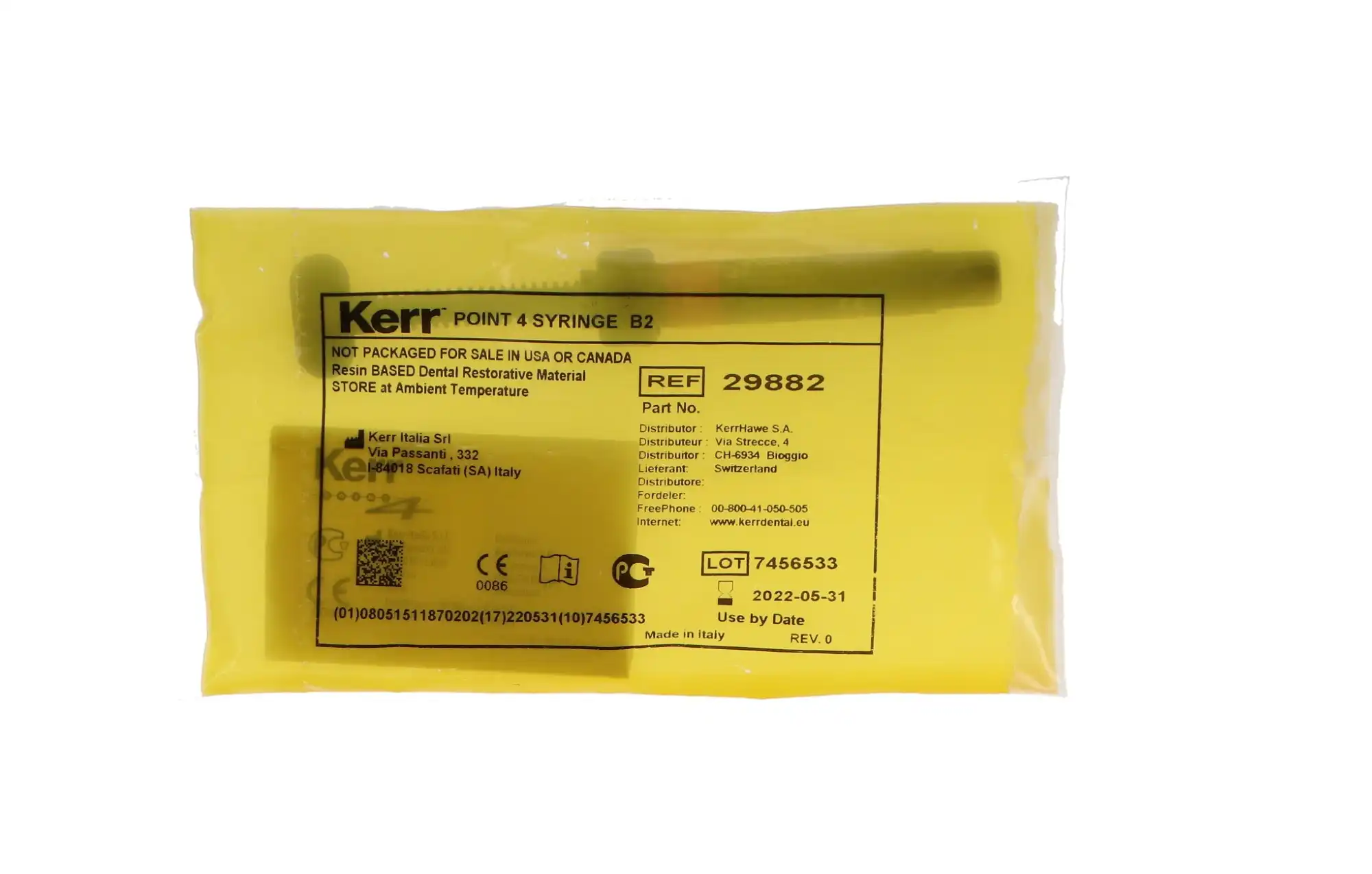 Kerr Point 4 Optimized Particle Composite Syringe Refill, Light-Cure, Body Shade B2, 4 g, 1/Pk, 29882 thumbnail 5