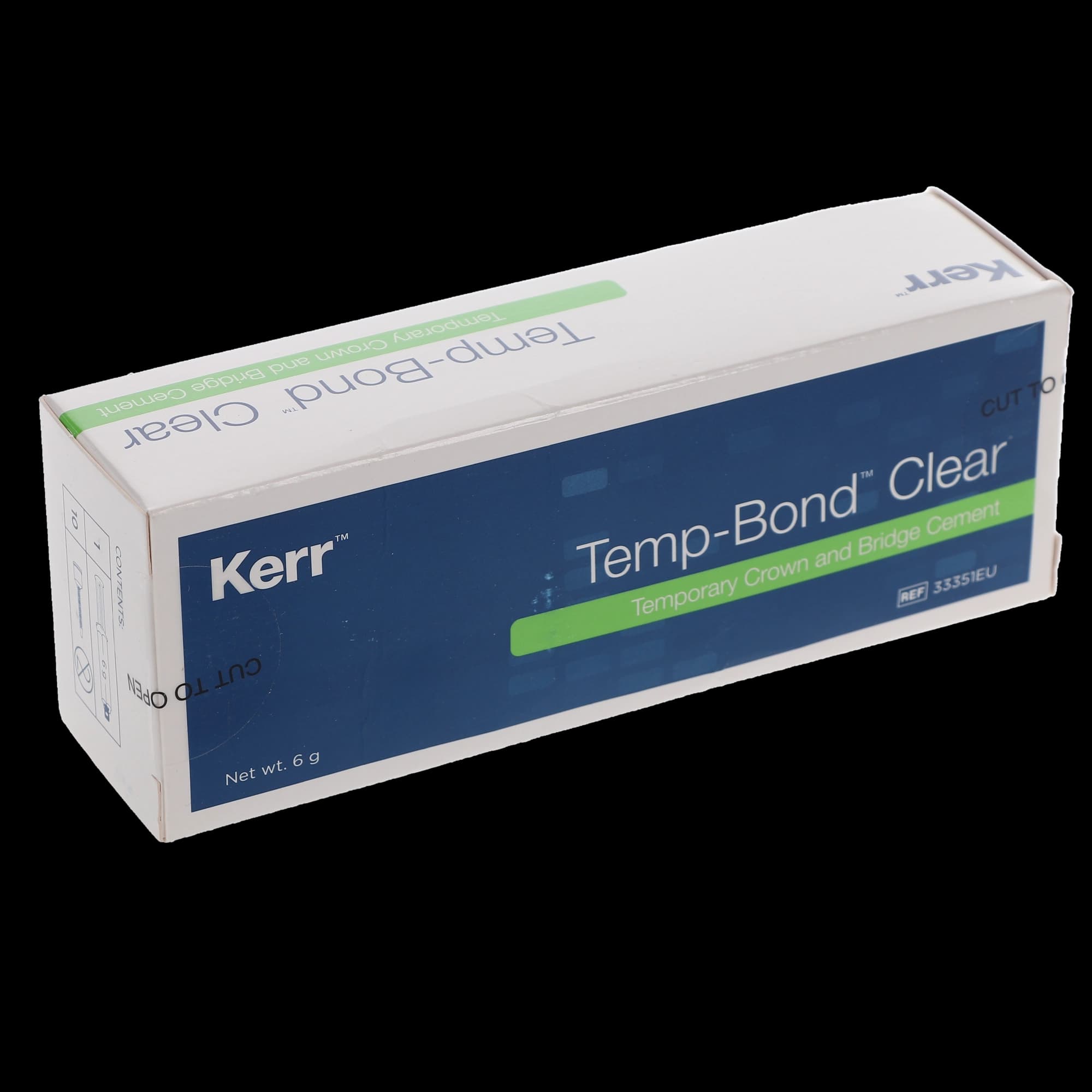 Kerr Temp-Bond Clear with Triclosan Temporary Cement, Automix Syringe, 6 g, Clear, 1 Syringe + 10 Mixing Tips, #33351 thumbnail 13