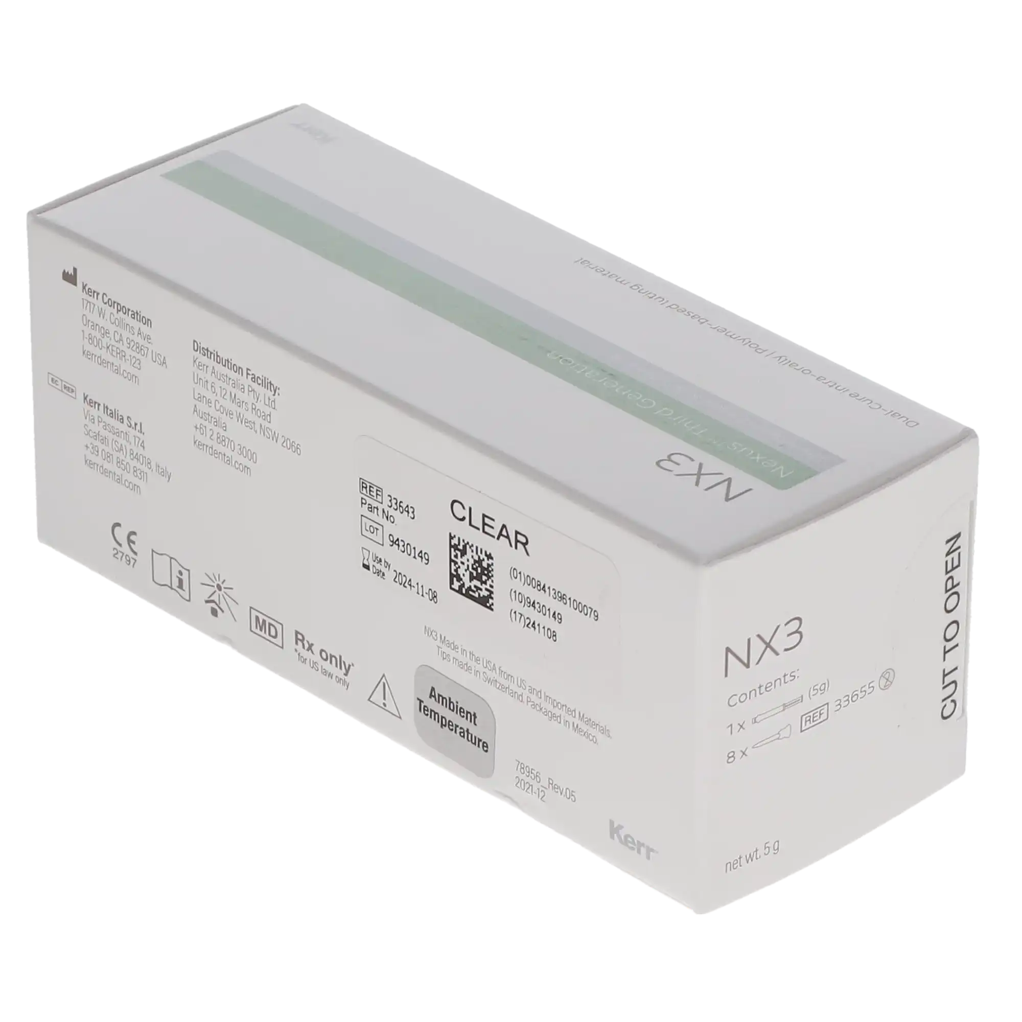 Kerr NX3 Nexus Third Generation Dual-Cure Resin Cement Refill Syringe, Clear, 5 g, #33643 thumbnail 12