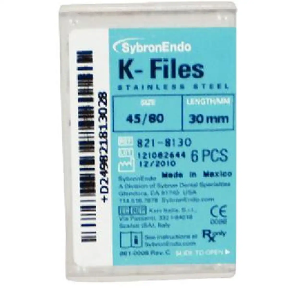 Kerr K-Files, Stainless Steel, 30mm, #45-80 Assorted, 6/Box, 821-8130 thumbnail 3