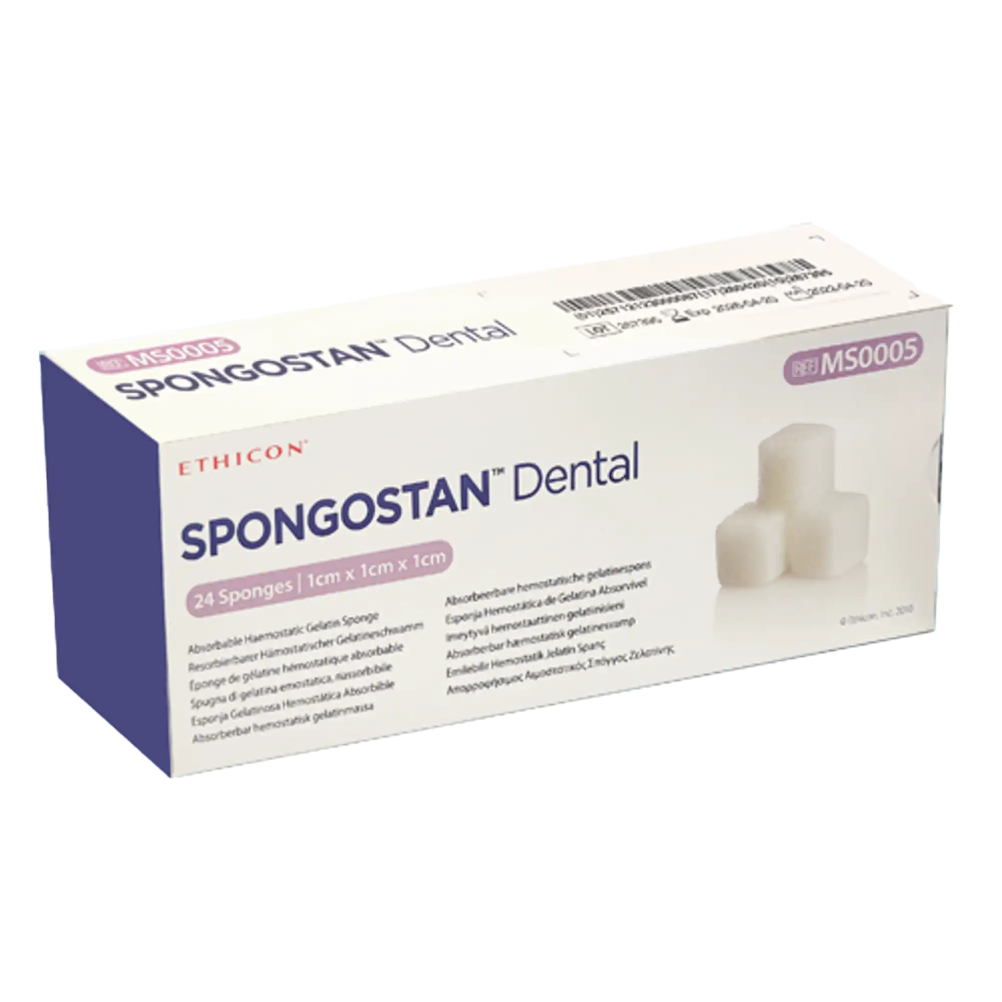Spongostan Absorbable Hemostatic Gelatin Sponge, 1cm x 1cm x 1cm, Sterile, White, 24/Box, MS0005 thumbnail 2