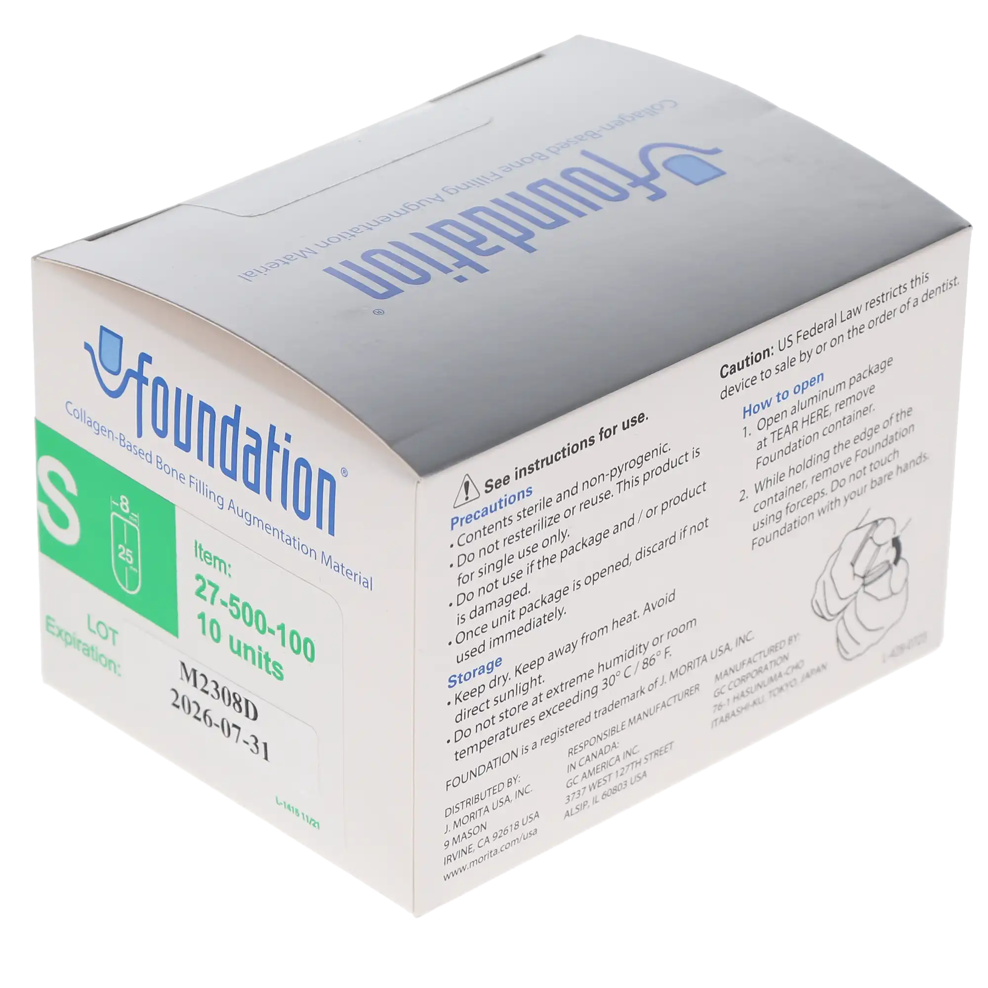 J. Morita Foundation Bone Filling Augmentation Material, Small, 8mm x 25mm, Bullet-Shaped, 10/Box, 27-500-100 thumbnail 4