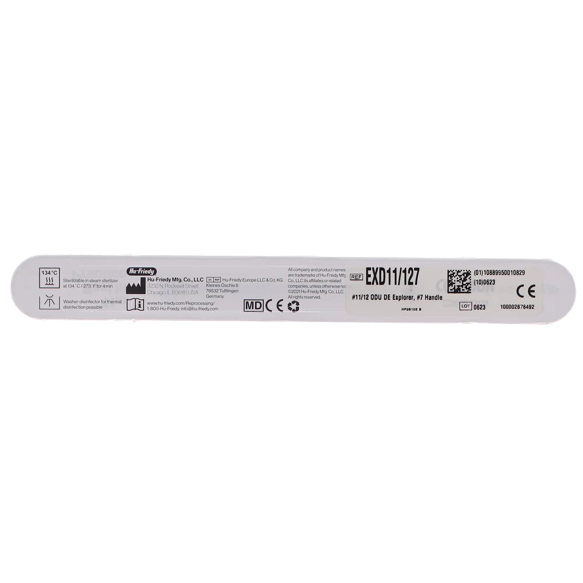 Hu-Friedy #11/12 ODU Double-Ended Explorer, #7 Satin Steel Colours Handle, EXD11/127 thumbnail 5