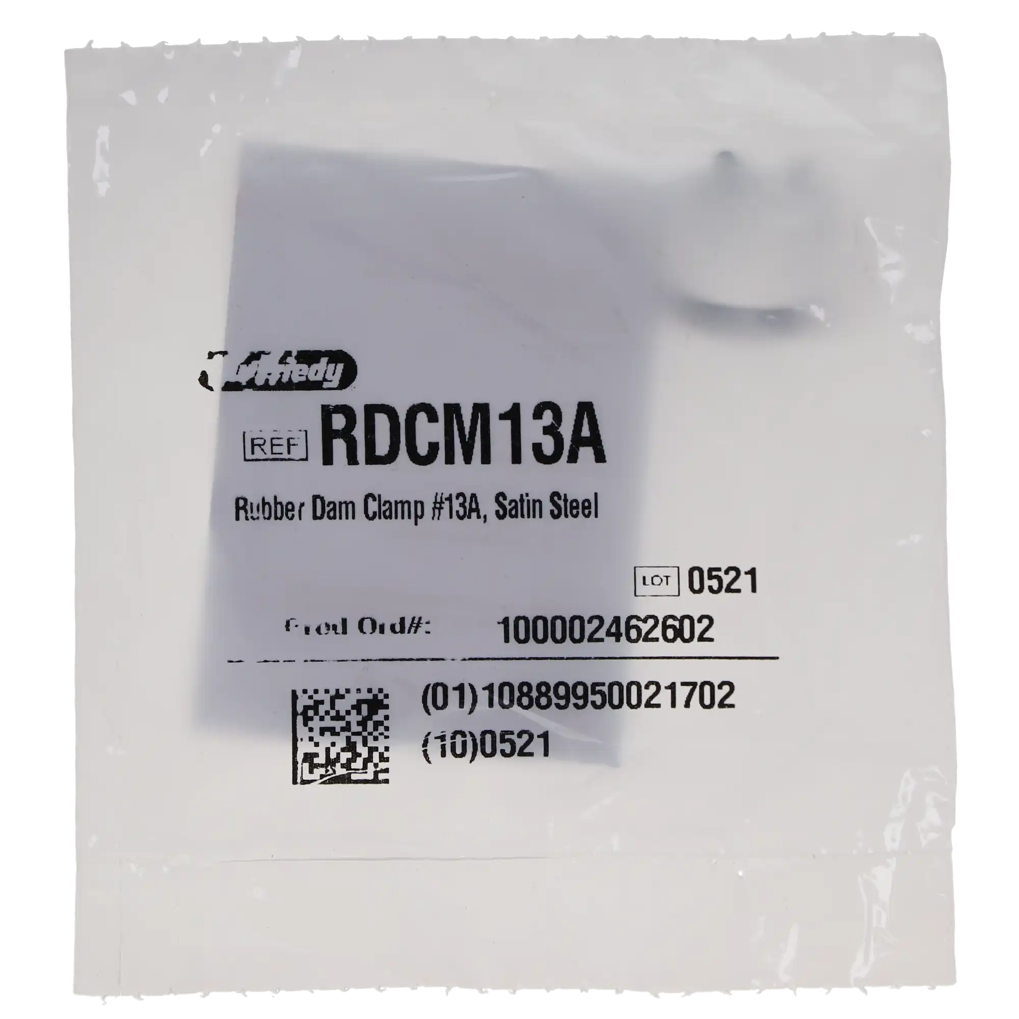 Hu-Friedy Rubber Dam Clamp, #13A, Winged, Lower Left Molars, Satin Steel, 1/Pk, RDCM13A thumbnail 5