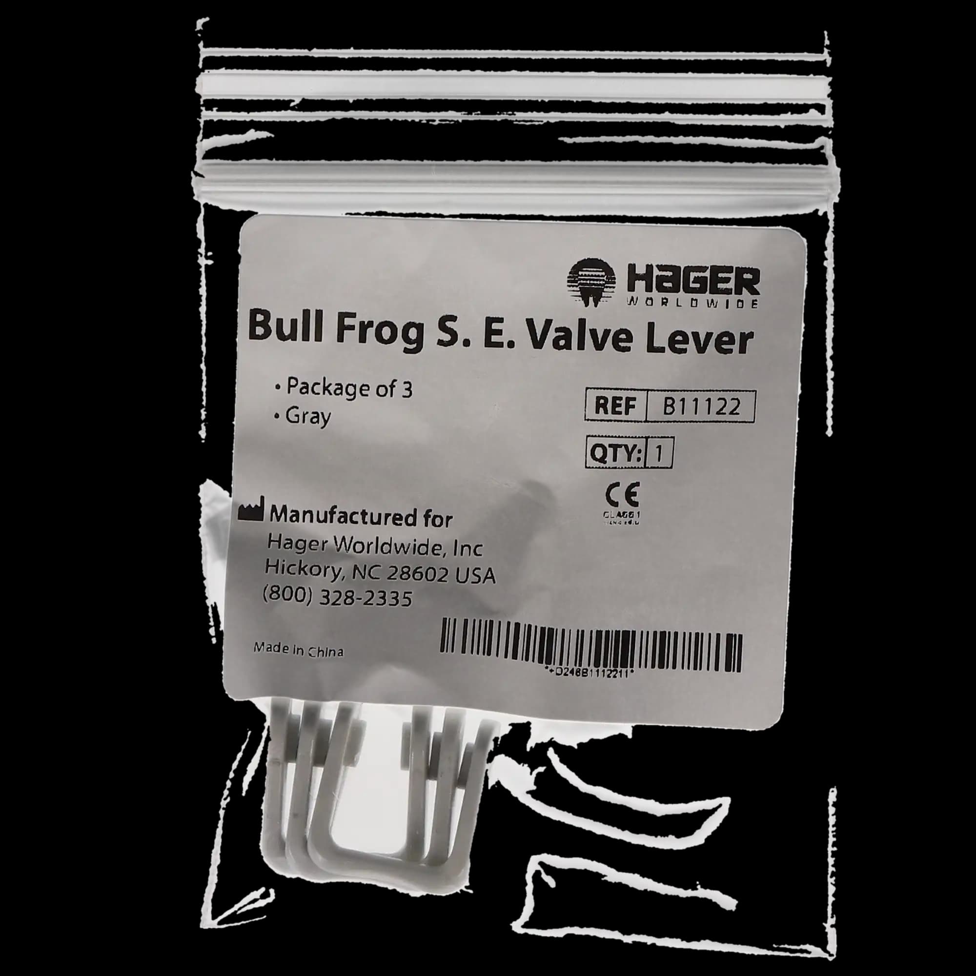 Hager Worldwide Bull Frog Saliva Ejector Replacement Lever, Gray, Autoclavable, 3/Pk, B11122 thumbnail 5