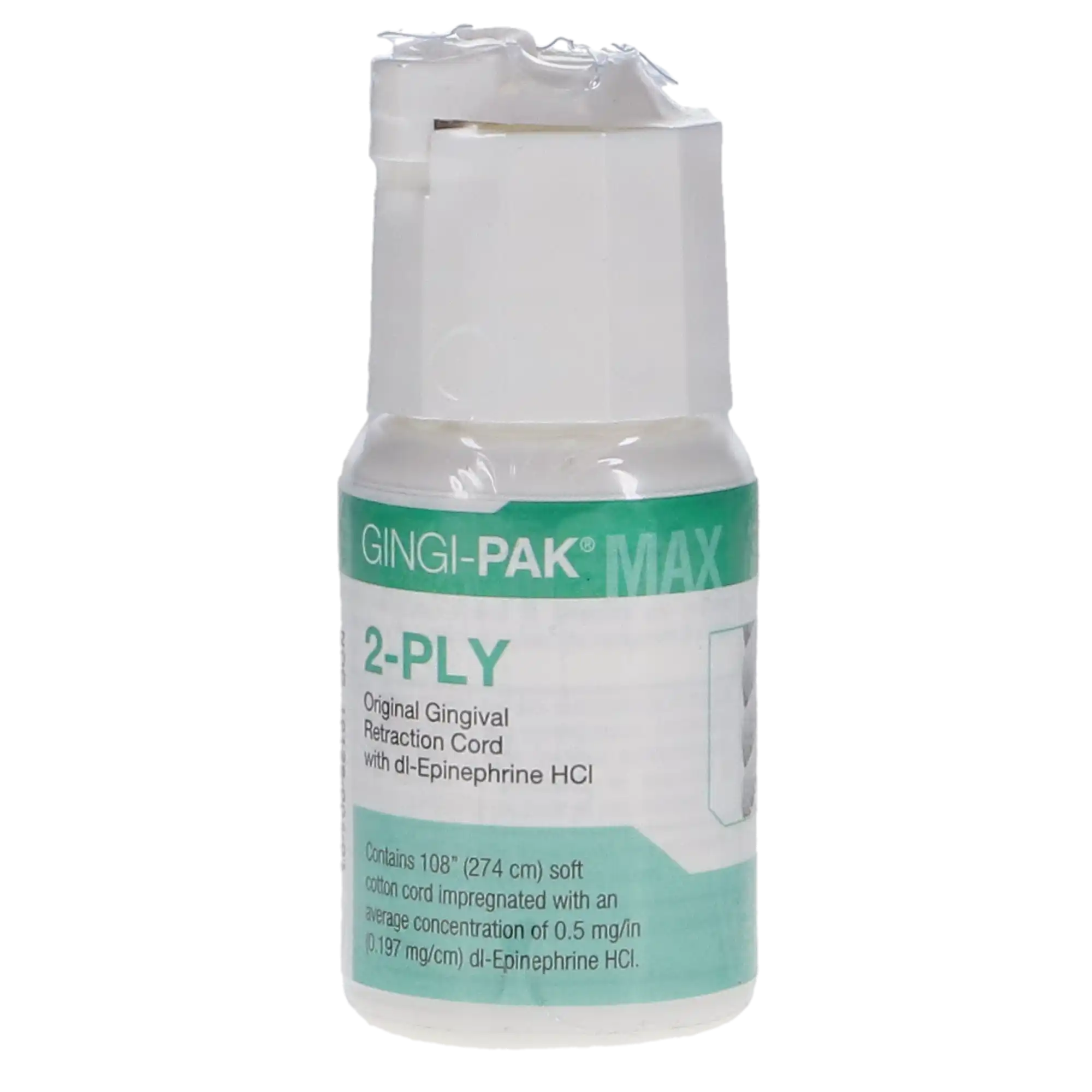 Gingi-Pak MAX Original Retraction Cord, 2-Ply, with dl-Epinephrine, 108" per Bottle, #10120M thumbnail 2