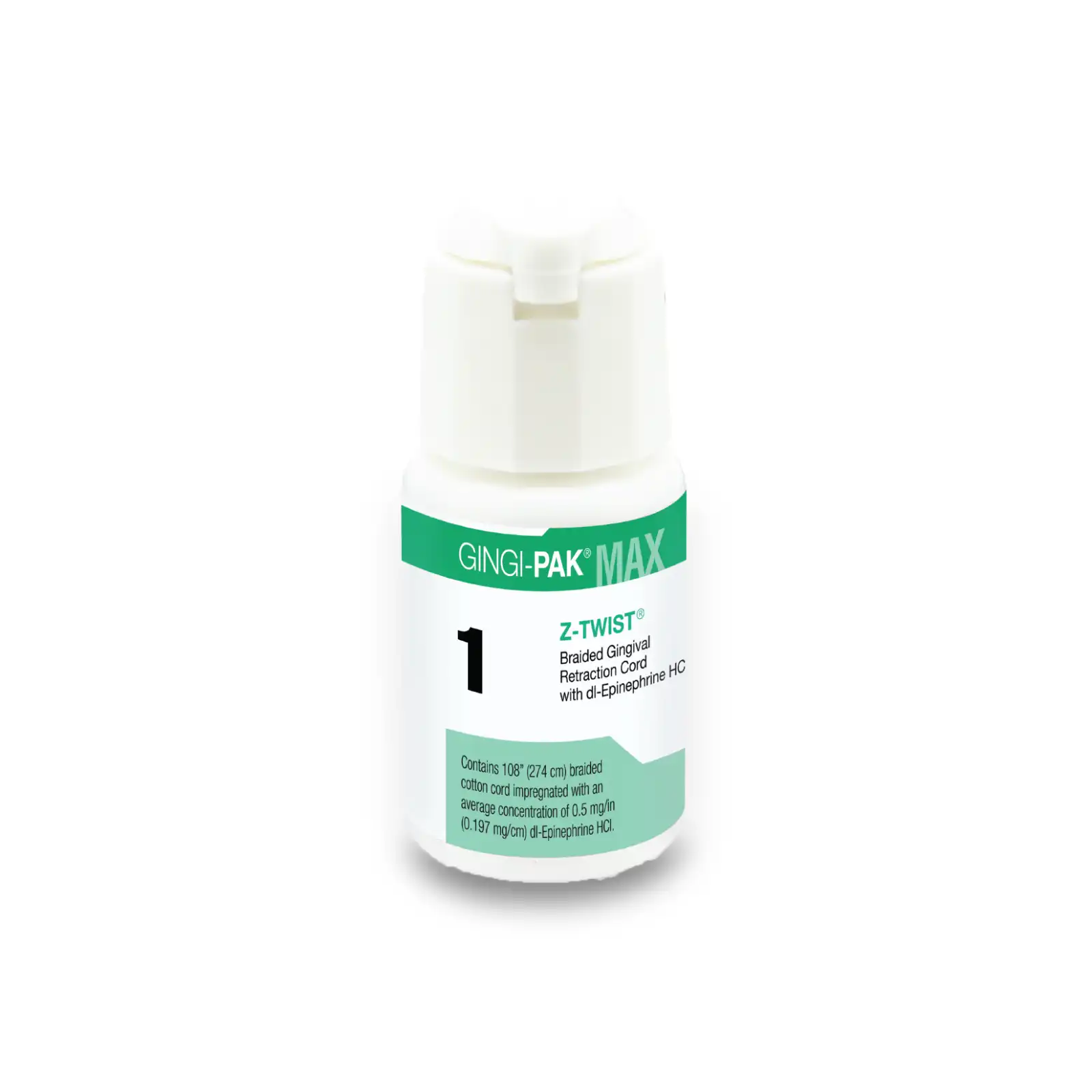 Gingi-Pak Max Z-Twist Retraction Cord with DL-Epinephrine HCl, Size #2 Medium, 108 inches, 10172M thumbnail 4
