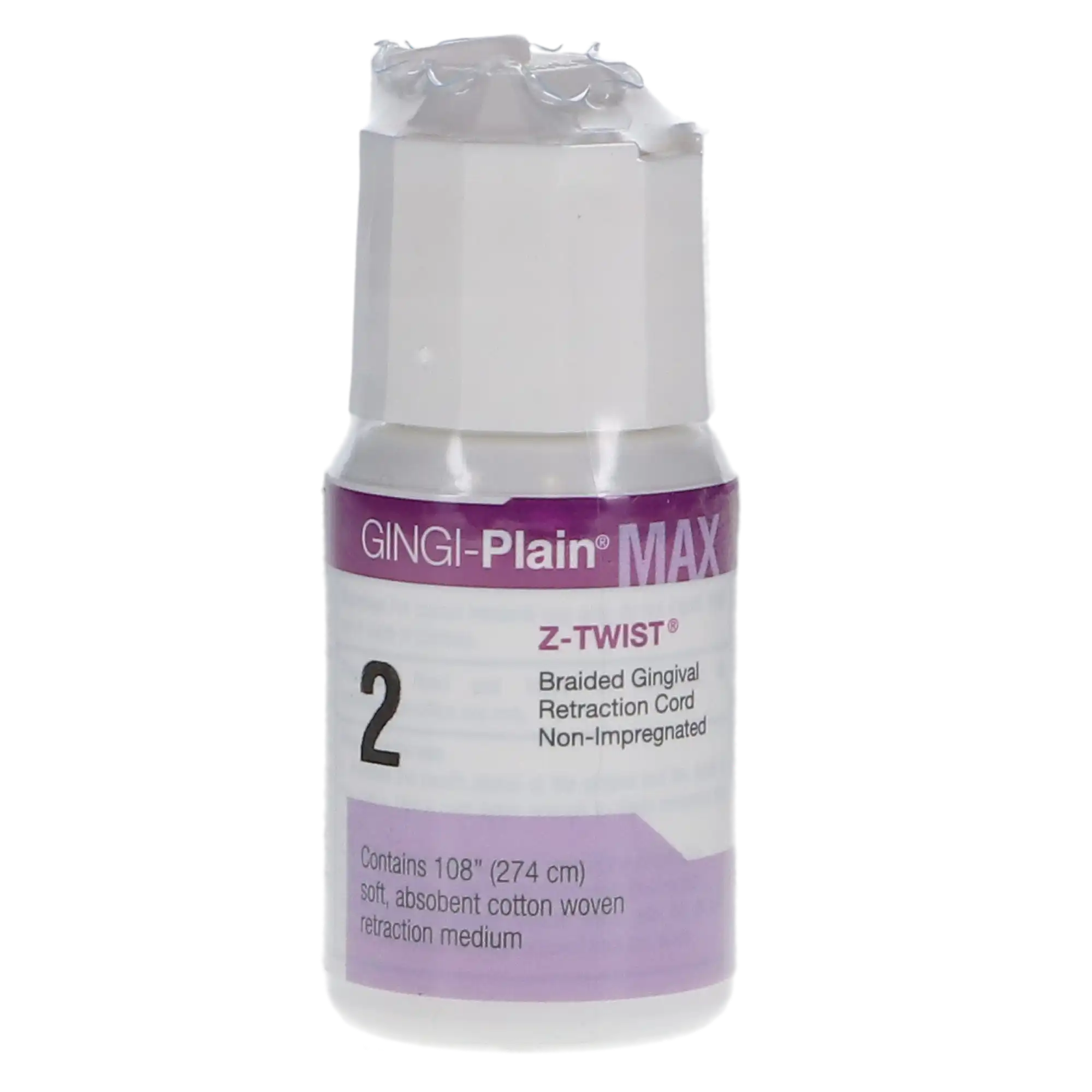 Gingi-Plain MAX Z-Twist Weave Retraction Cord, Non-Impregnated, #2 Medium, 108" per Bottle, 11172M thumbnail 5