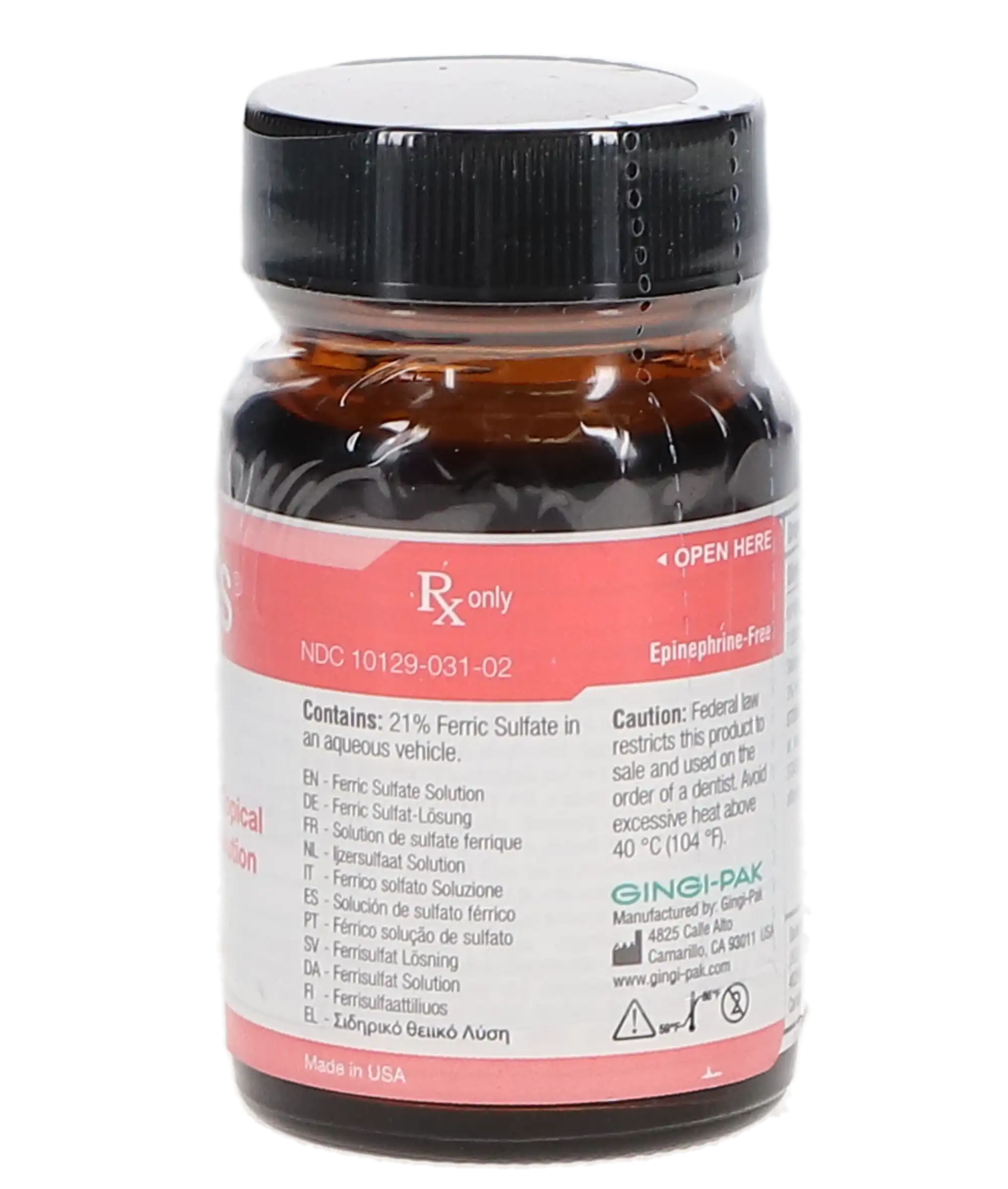 Gingi-Pak Stasis Hemostatic Solution, 21% Ferric Sulfate, 40 mL Bottle, 13115 thumbnail 2