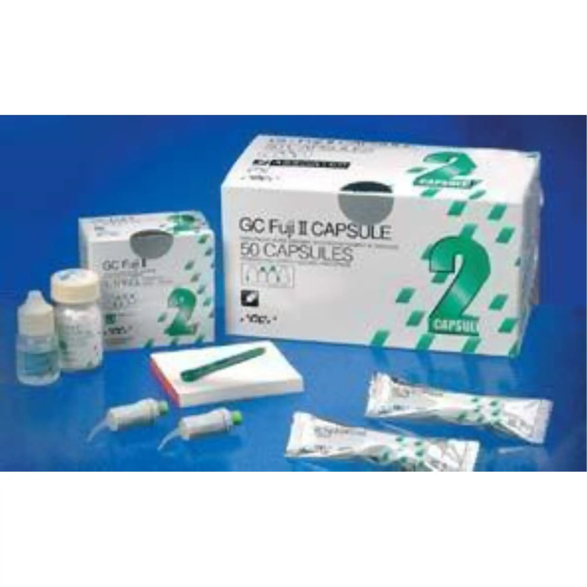 GC Fuji II Glass Ionomer Restorative, Self-Cure, 1:1 Package, Shade #21 Pale Yellow, 15 g Powder / 8 ml Liquid, 1/Pk, 000101 - Fuji II Glass Ionomer Restorative, Self-Cure, 1:1 Package, # 21, 15 g, Pale Yellow, 1/Pk - Image 1