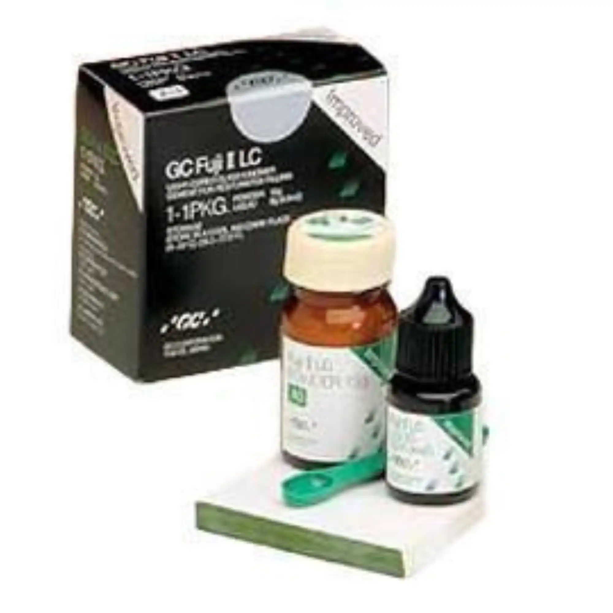 GC Fuji II LC Improved Light-Cure Resin-Reinforced Glass Ionomer Restorative, 1:1 Package, Shade A2, 15 g Powder / 6.8 ml Liquid, #000185 thumbnail 11