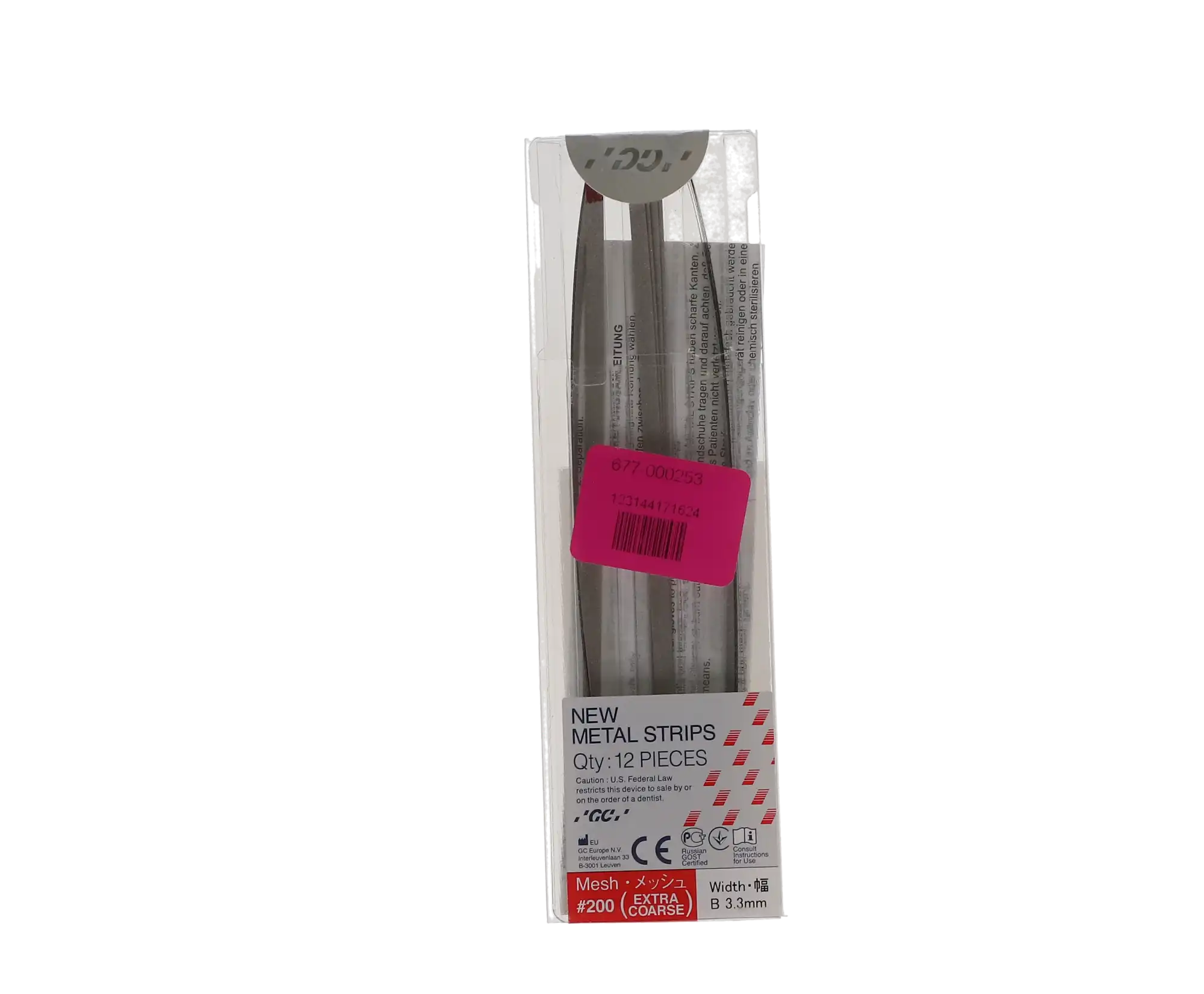 GC America Metal Finishing Strips, Refill, #200-B Width, 140 Micron, 3.3 mm, Extra Coarse, Red, 12/Pk, 000253 thumbnail 6