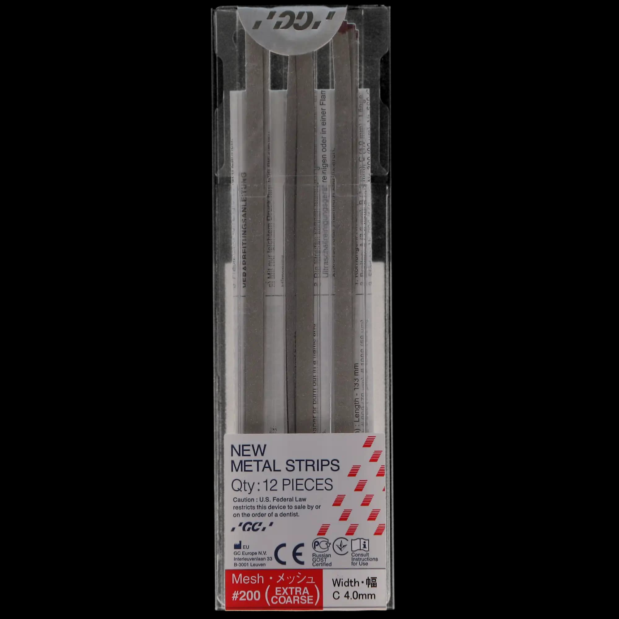 GC America Metal Finishing Strips, Refill, #200-C Width, 140 Micron, 4 mm, Extra Coarse, Red, 12/Pk, 000254 thumbnail 6