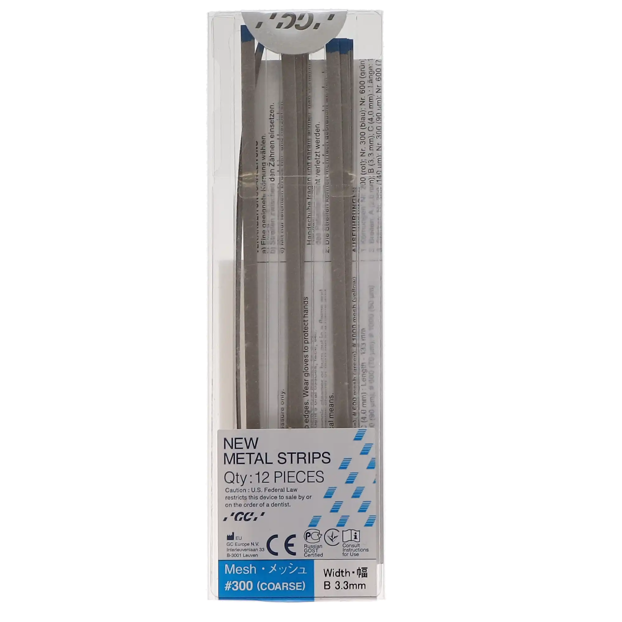 GC America Metal Finishing Strips, Refill, #300-B Width, Coarse (Blue), 3.3 mm, 90 Micron, 12/Pk, 000257 thumbnail 6