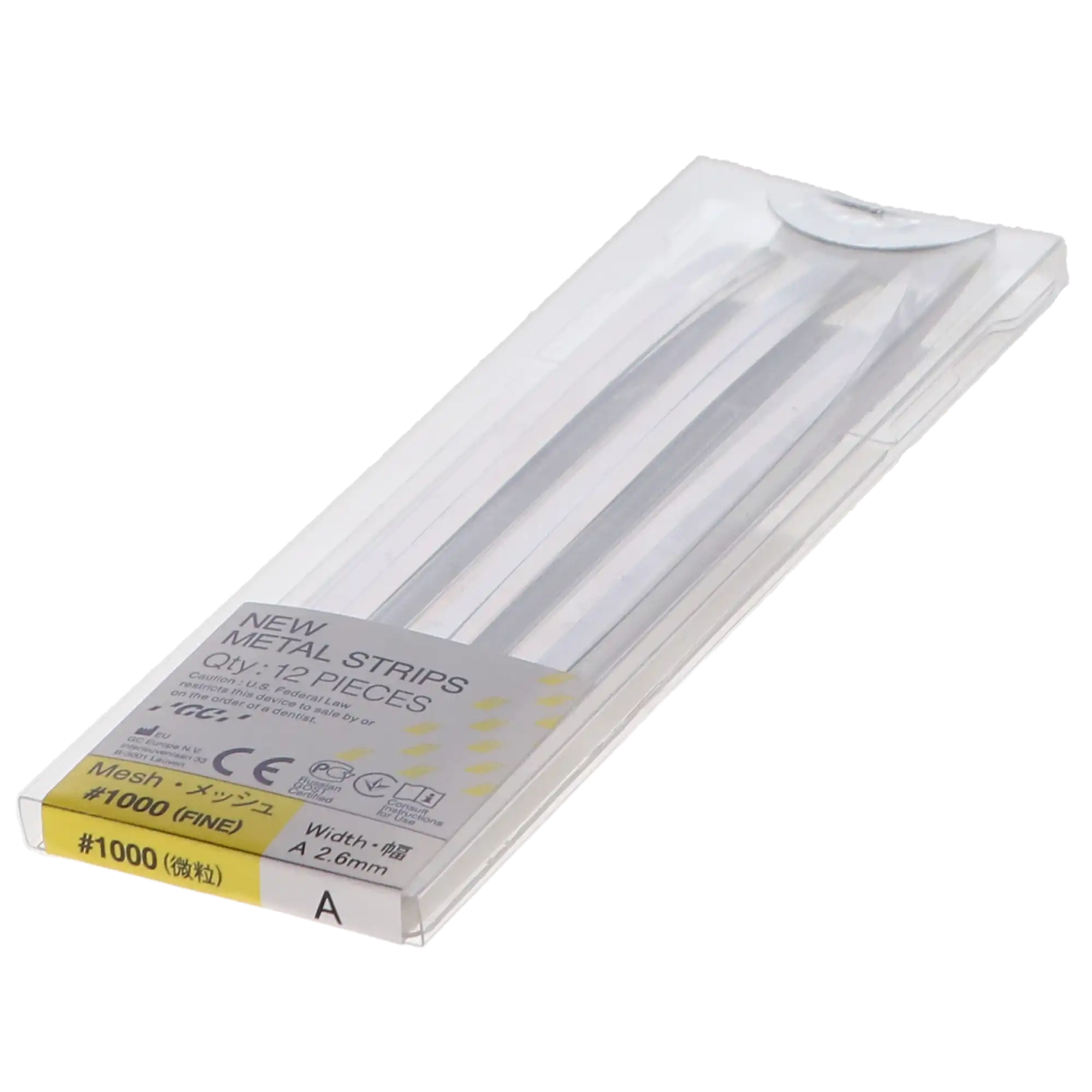 GC America Metal Finishing Strips, Refill, #1000-A Width, Fine, Yellow, 50 Micron, 2.6 mm, 12/Pk, 000264 thumbnail 5