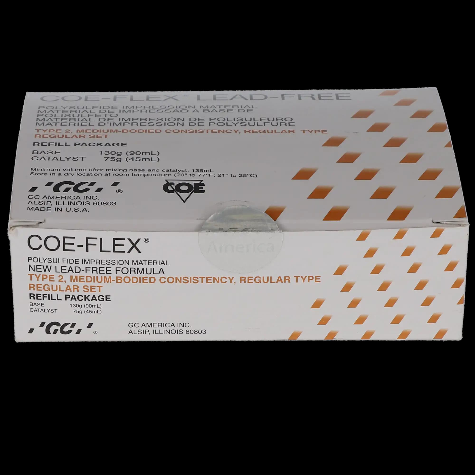 Coe-Flex Polysulfide Impression Material, Refill Package, Regular Body, Regular Set, 90 ml Base & 45 ml Catalyst, 131102 thumbnail 4