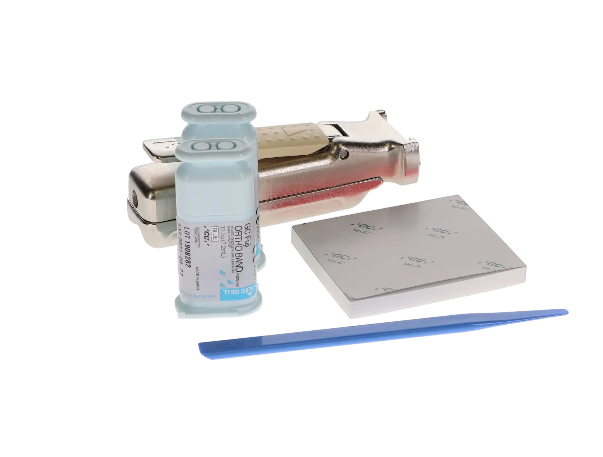 GC Fuji ORTHO BAND Paste Pak Starter Kit, Blue Resin-Modified Glass Ionomer Orthodontic Band Cement, 2 x 13.3 g (7.2 mL) Cartridges, 439460 thumbnail 21