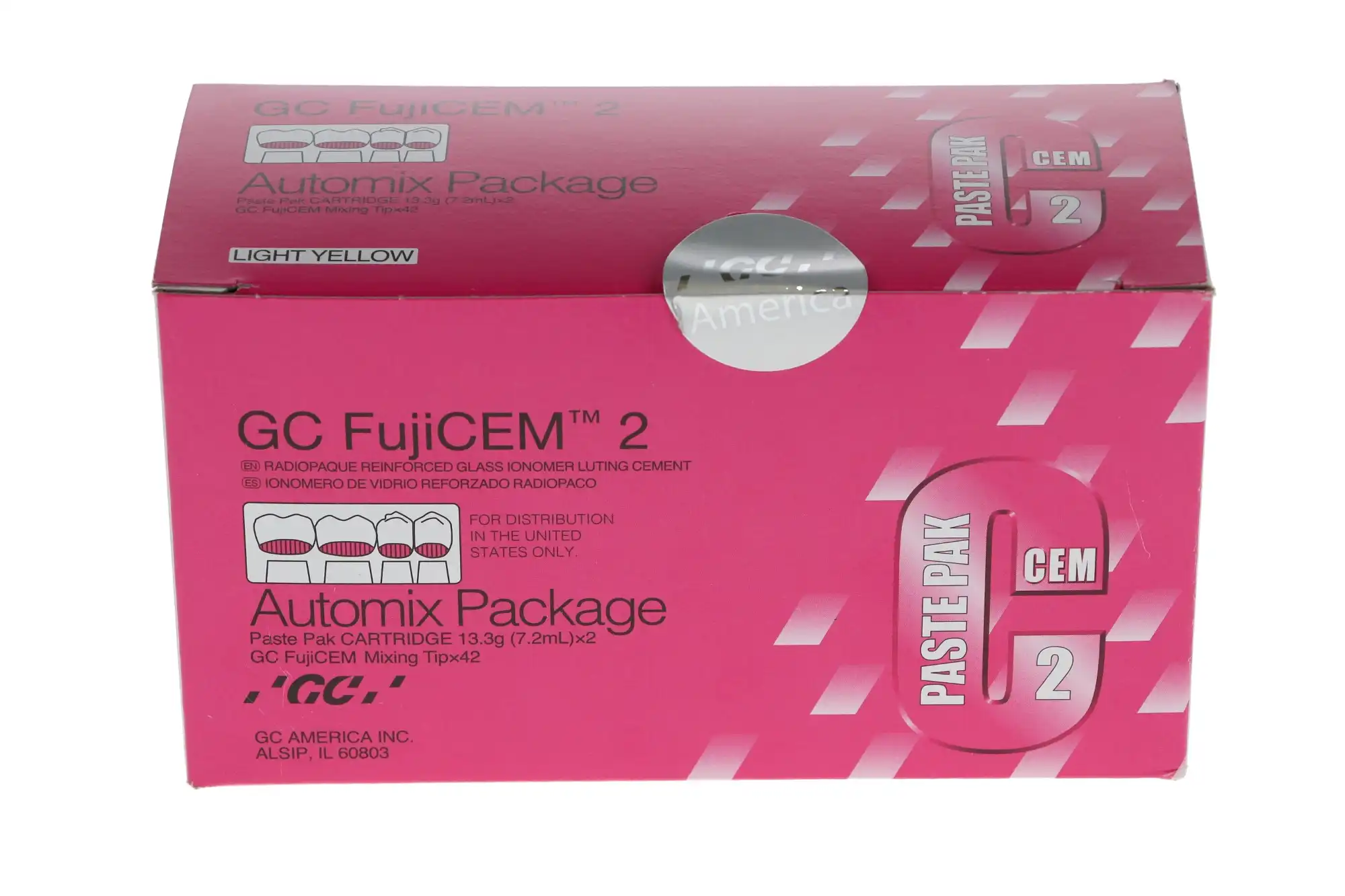 FujiCEM 2 Glass Ionomer Luting Cement, Automix Package with Slide & Lock Tips, 2 x 7.2 ml Cartridges, 42 Mixing Tips, 1/Pk, 441000 thumbnail 4