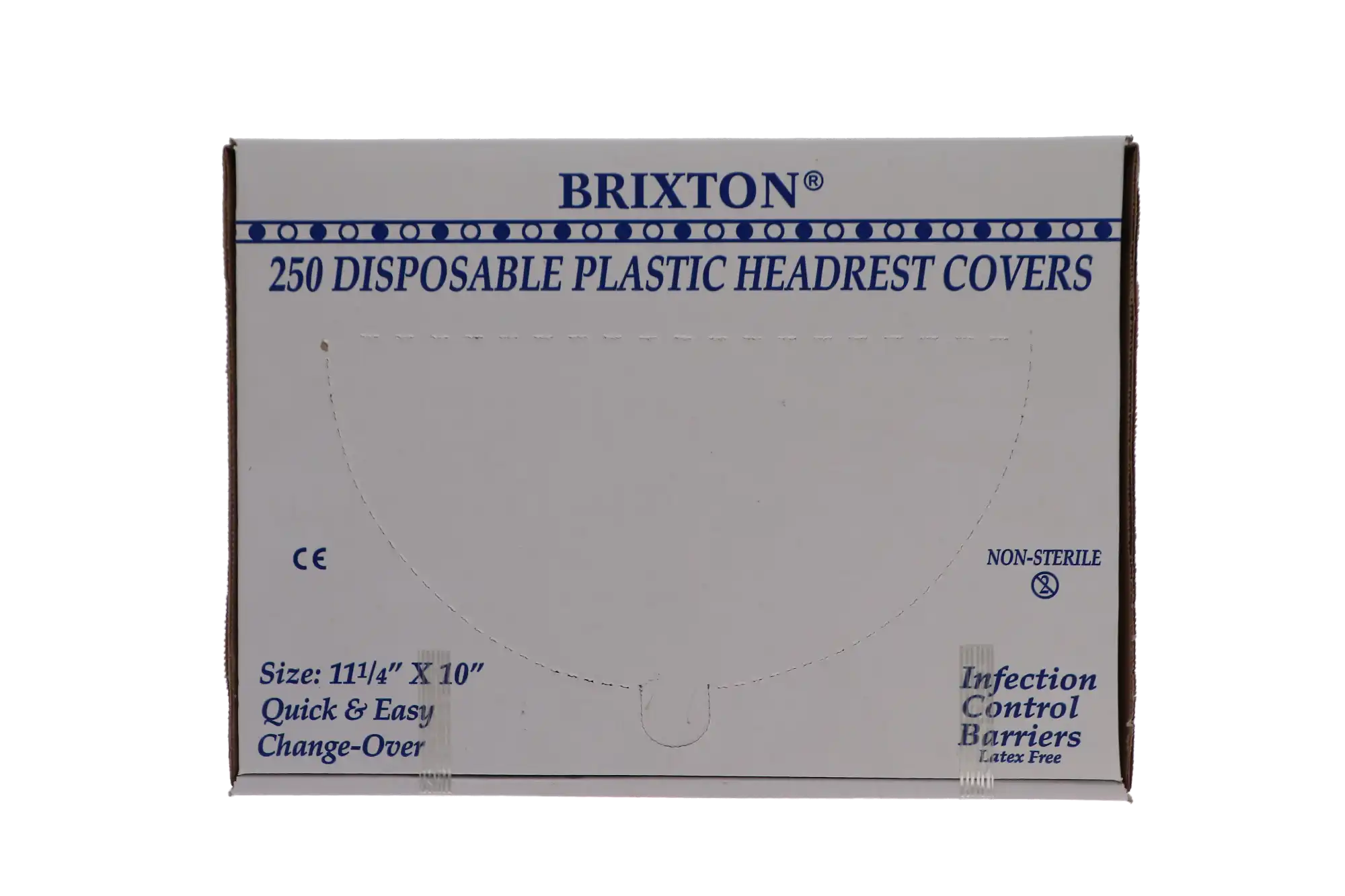 Brixton Disposable Plastic Headrest Covers, Regular, Clear, 10" x 11.25", 250/Box, 501R thumbnail 4