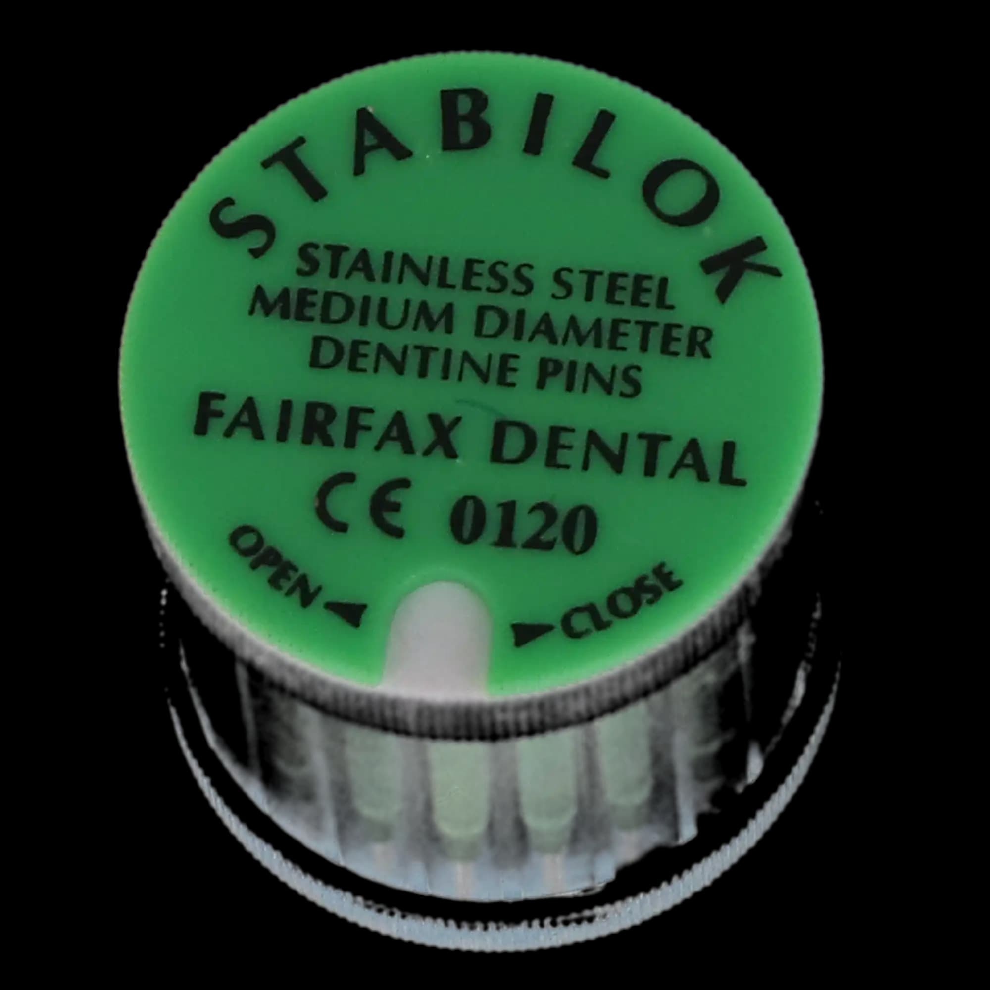 Stabilok Dentin Pins, Stainless Steel, Standard Kit, 0.027", Green, 20/Pk, 50052 thumbnail 2