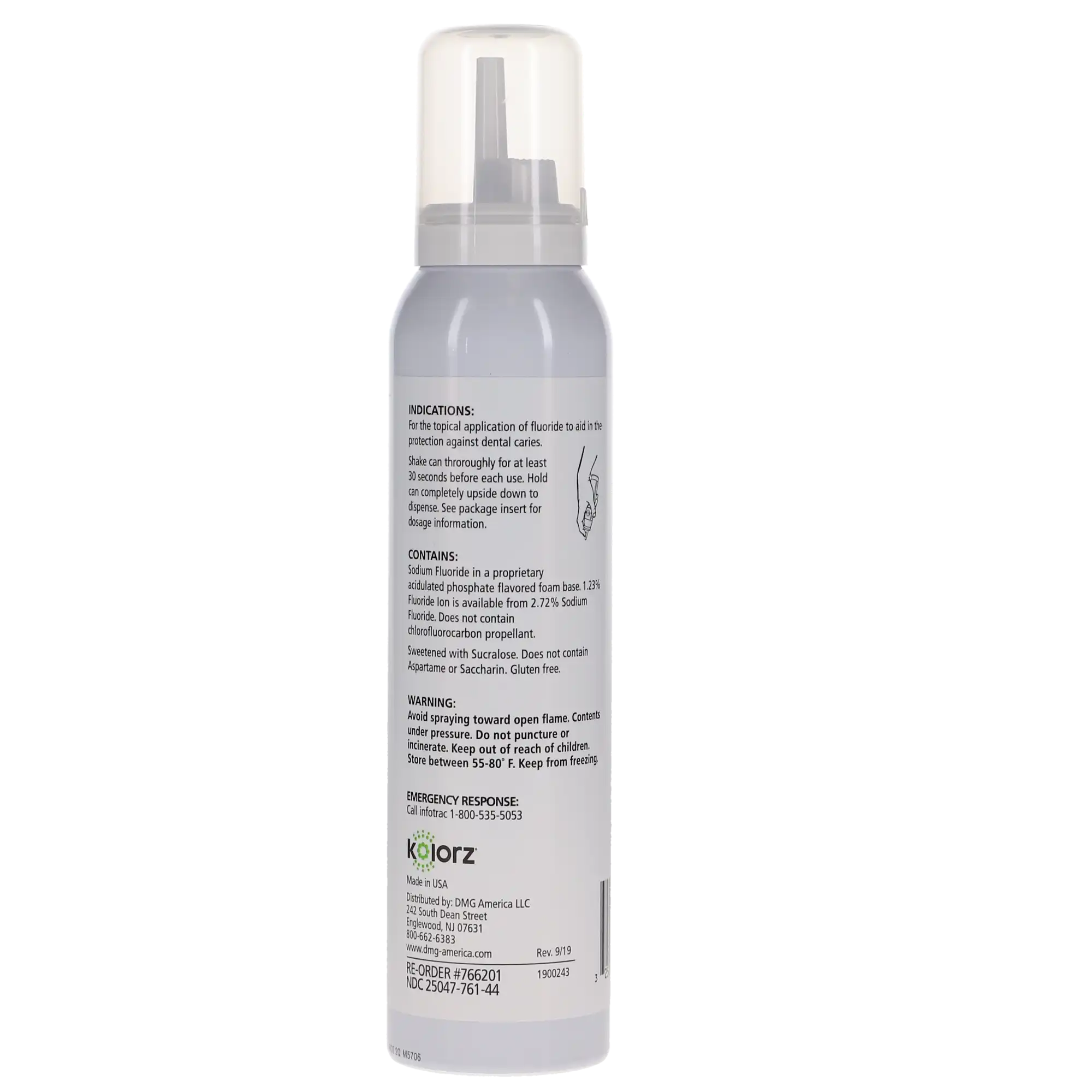 Kolorz Sixty-Second Fluoride Foam, Triple Mint, 1.23% APF, 4.4 oz Can, 766201 thumbnail 2