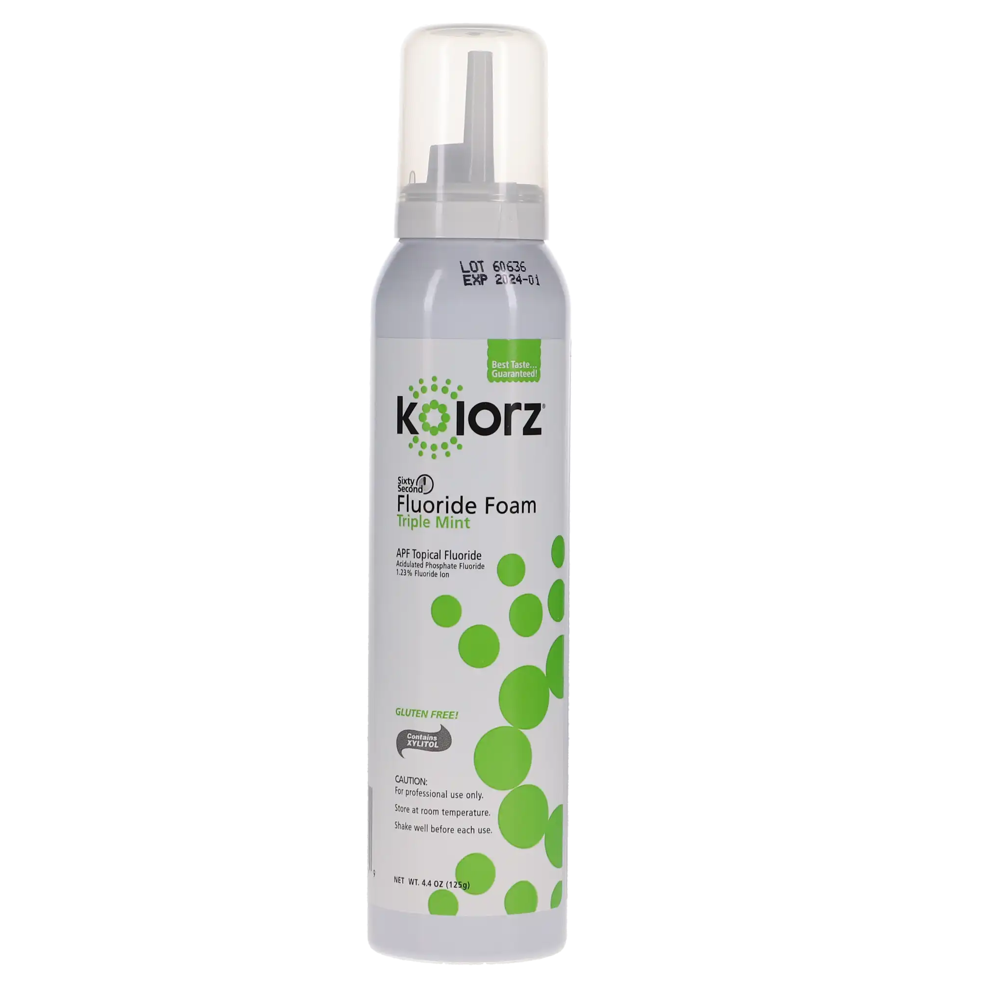 Kolorz Sixty-Second Fluoride Foam, Triple Mint, 1.23% APF, 4.4 oz Can, 766201 thumbnail 6