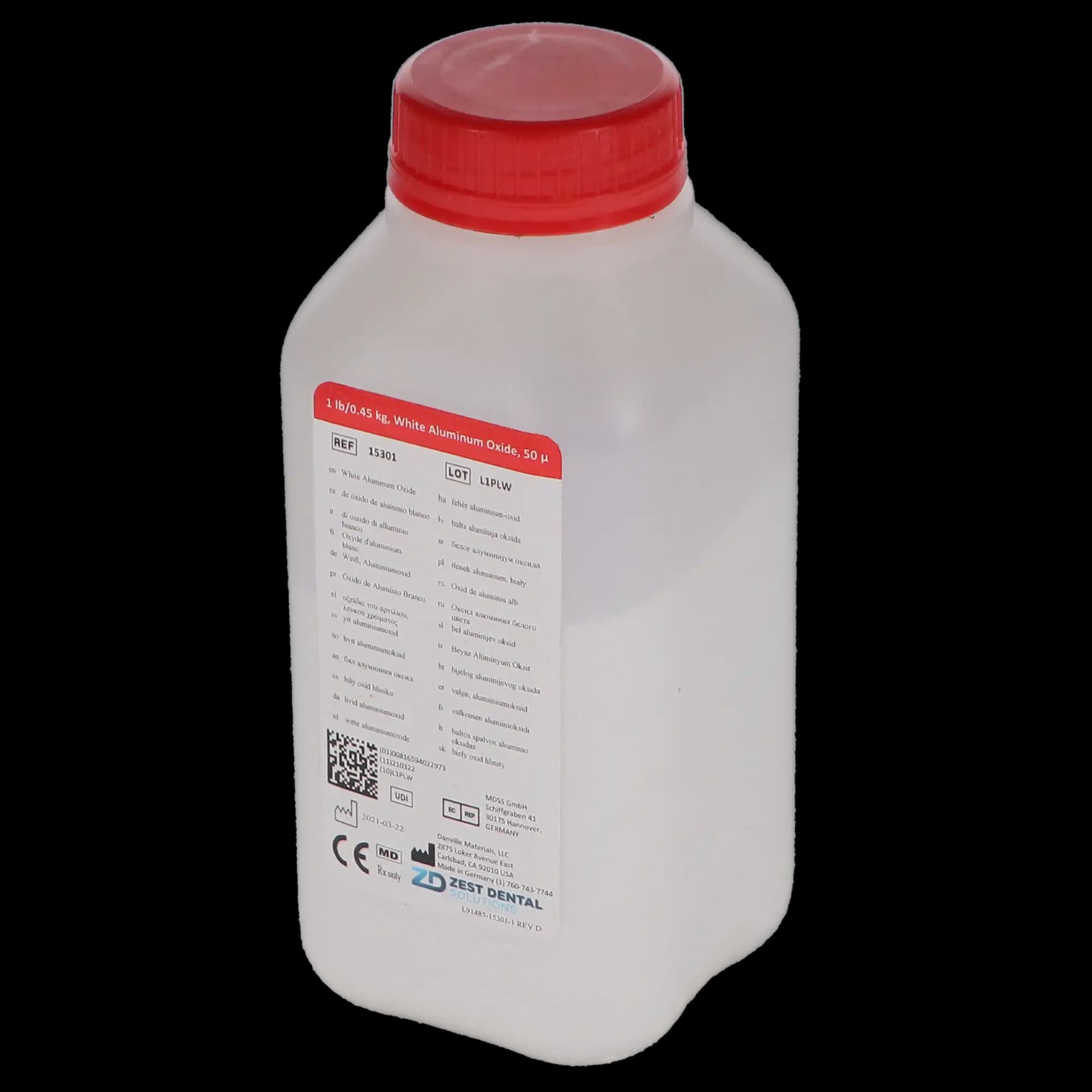 Danville Materials Aluminum Oxide 50 Micron, 1 lb White, Medical Grade Alpha Alumina, 15301 thumbnail 2