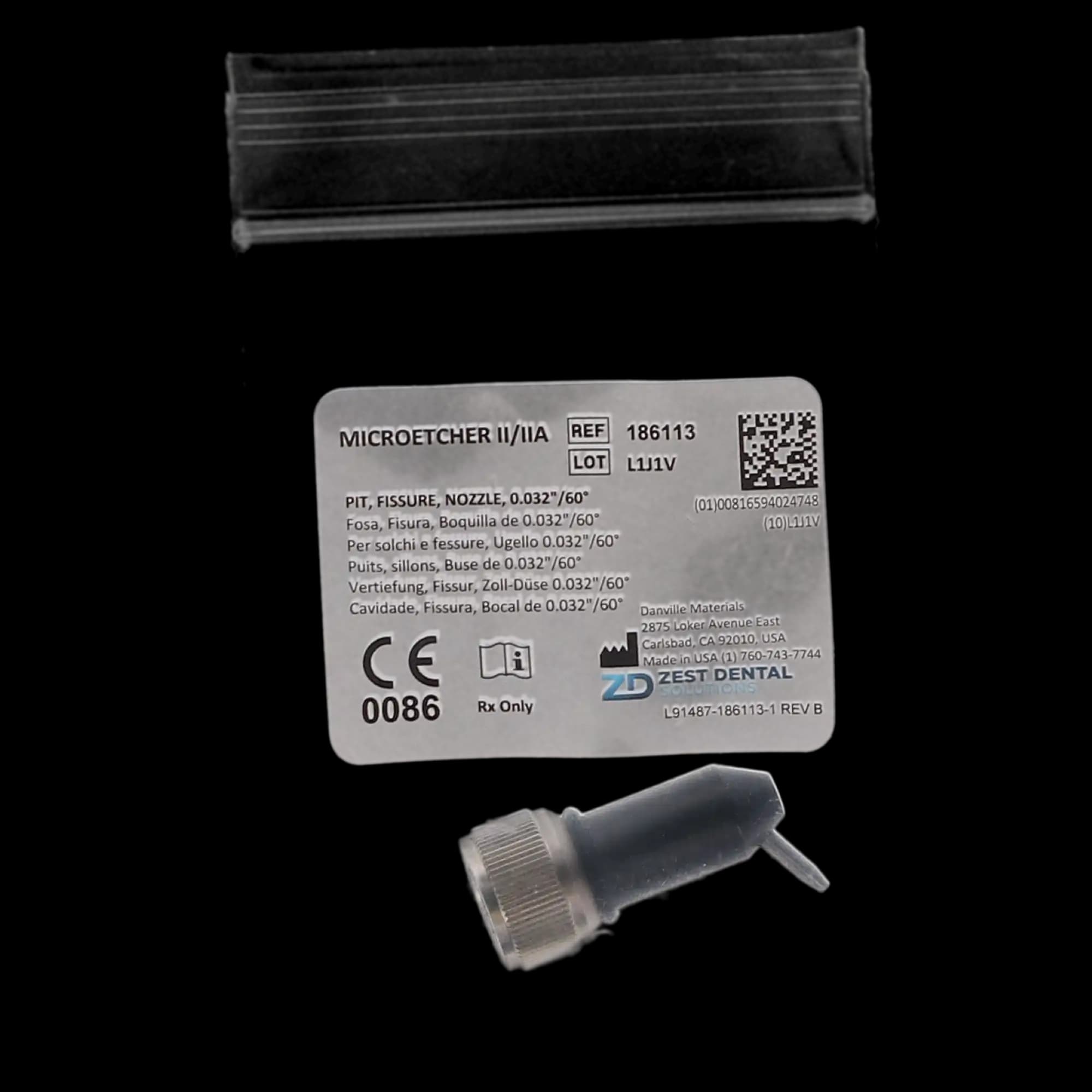 MicroEtcher Pit & Fissure Nozzle, 0.032", 60 Degree, Rotatable, Autoclavable, 1/Pk, 186113 thumbnail 6