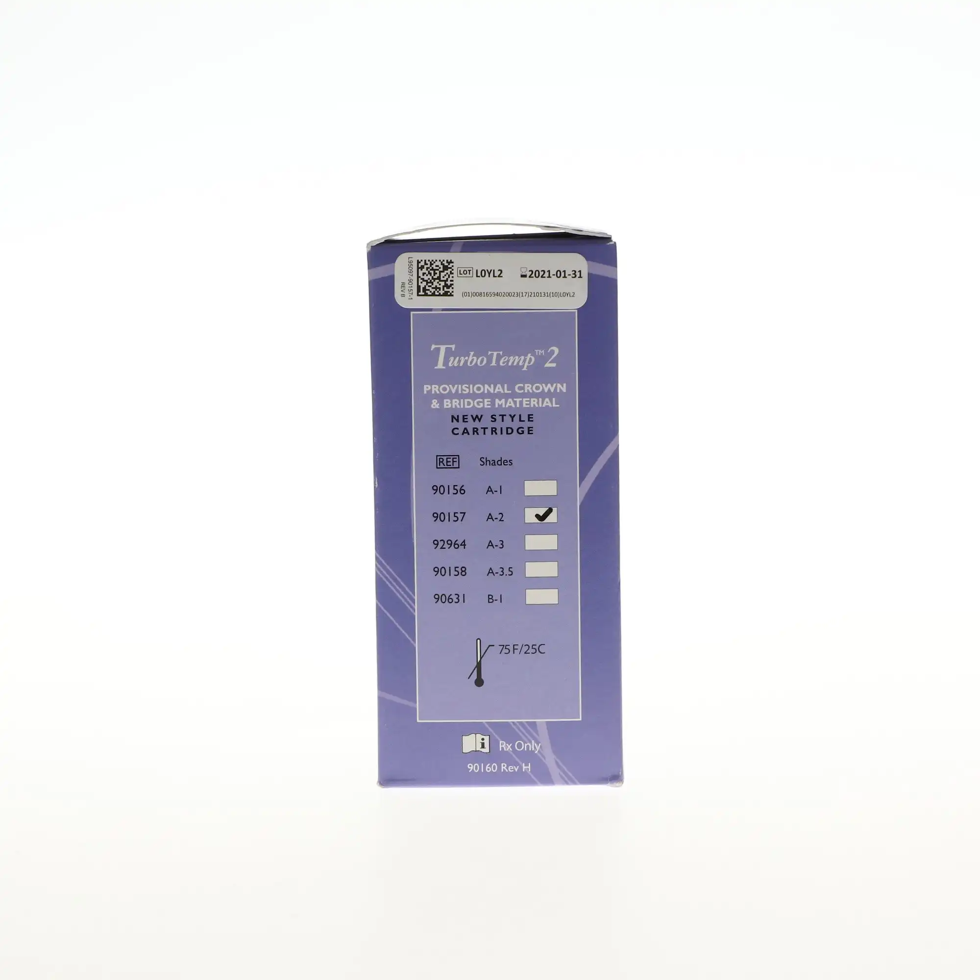 Turbo Temp 2 Provisional Crown & Bridge Material, Bis-Acrylic Self-Cure Temporary, A2 Shade, 76g Cartridge Refill, 10 Mixing Tips, 1/Pk, 90157 thumbnail 9