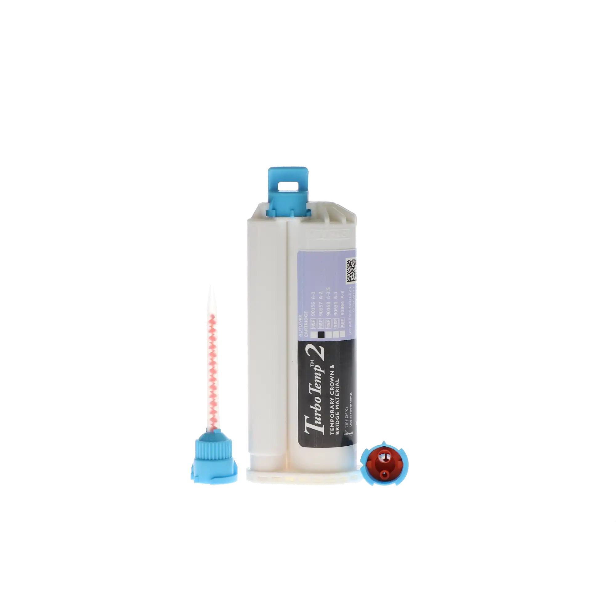 Turbo Temp 2 Provisional Crown & Bridge Material, Bis-Acrylic Self-Cure Temporary, A2 Shade, 76g Cartridge Refill, 10 Mixing Tips, 1/Pk, 90157 thumbnail 11