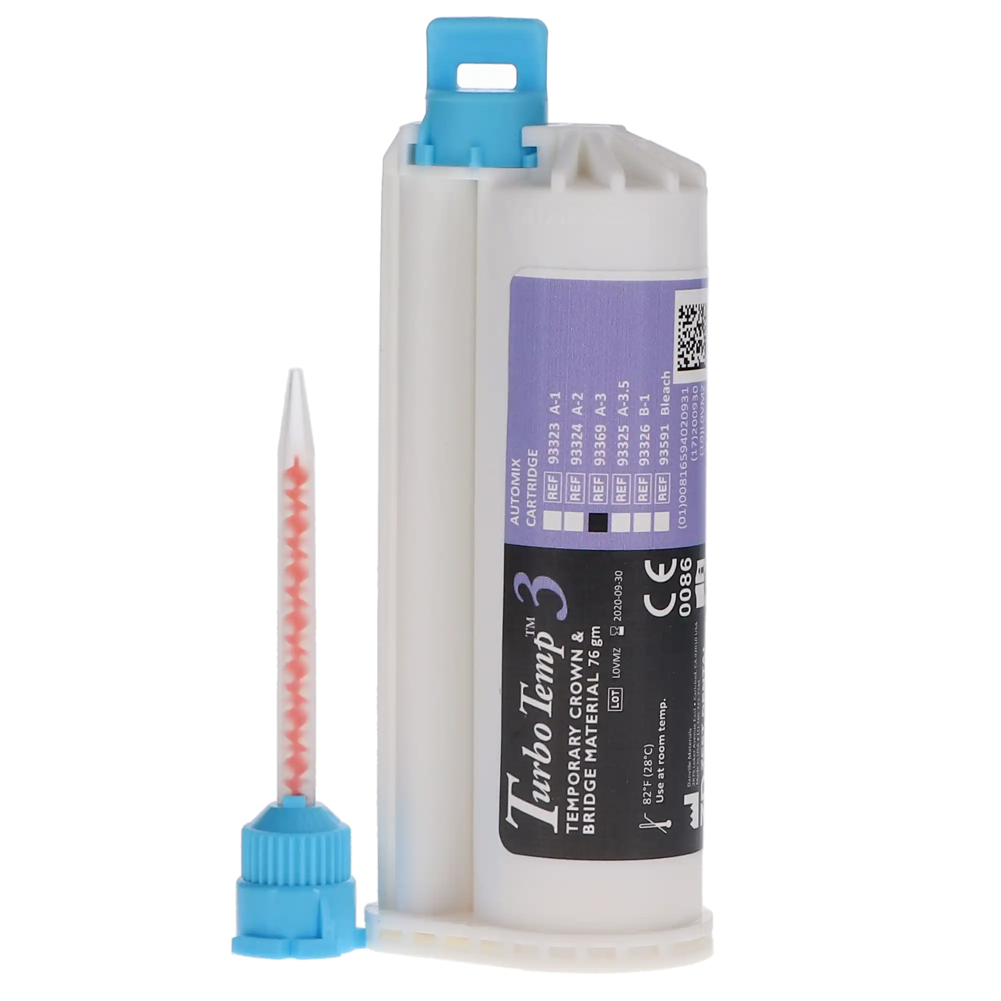 Danville Turbo Temp 3 Temporary Crown & Bridge Material Refill, Shade A3, 10:1 Cartridge, 76 g, 1/Pk, 93369 thumbnail 12