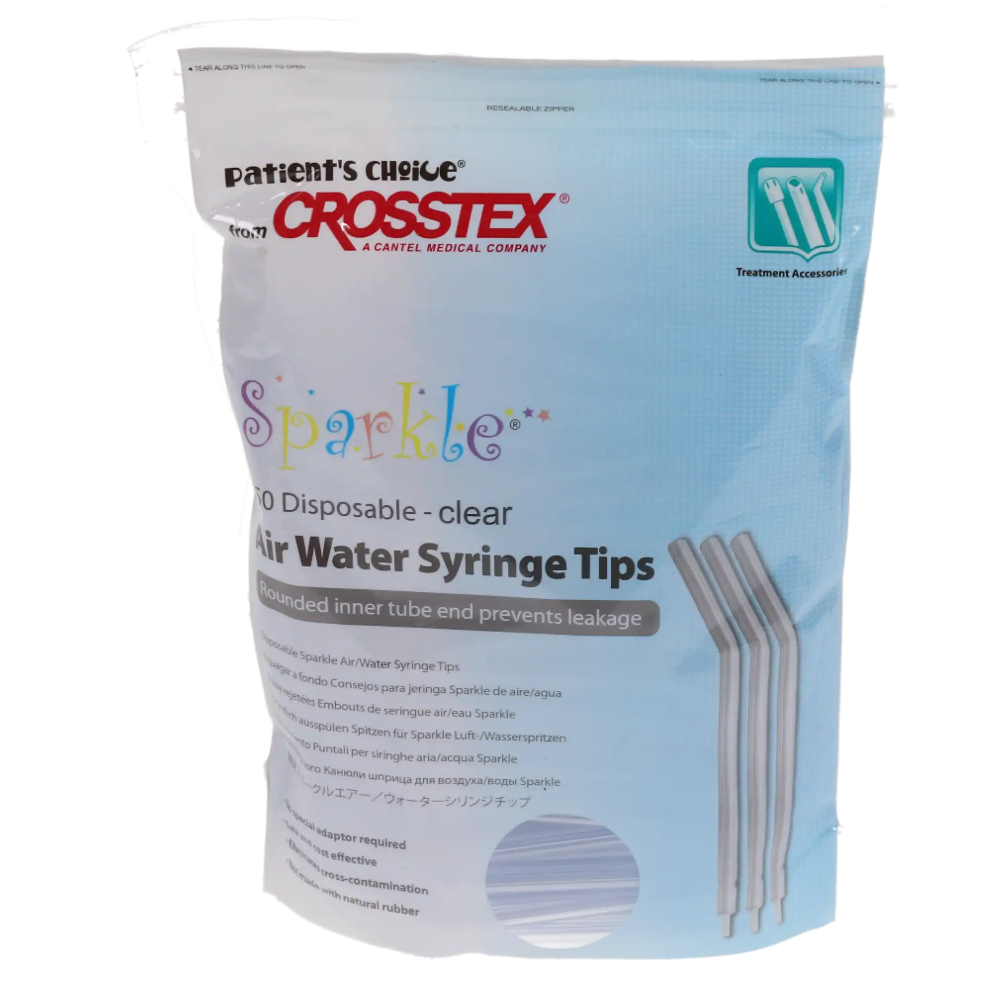 Crosstex Sparkle Disposable Air/Water Syringe Tips, Clear, 250/Bag, BCSAWSCL thumbnail 6