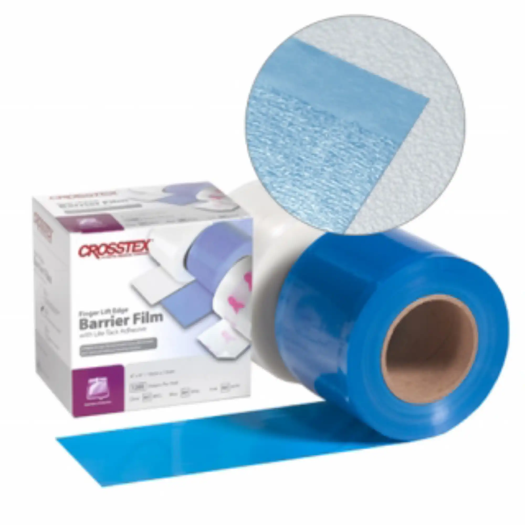 Crosstex Barrier Film with Finger-Lift Edge, 4" x 6", Blue, 1200 Sheets/Roll, BFBL thumbnail 6