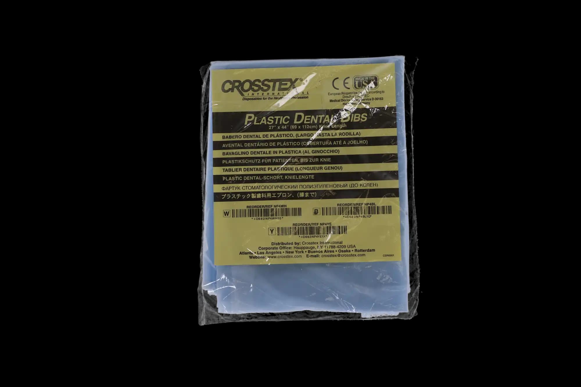Crosstex Patient Barrier Apron, Plastic, Knee Length, 27" x 44", Blue, 1/Pk, NP4BL thumbnail 7