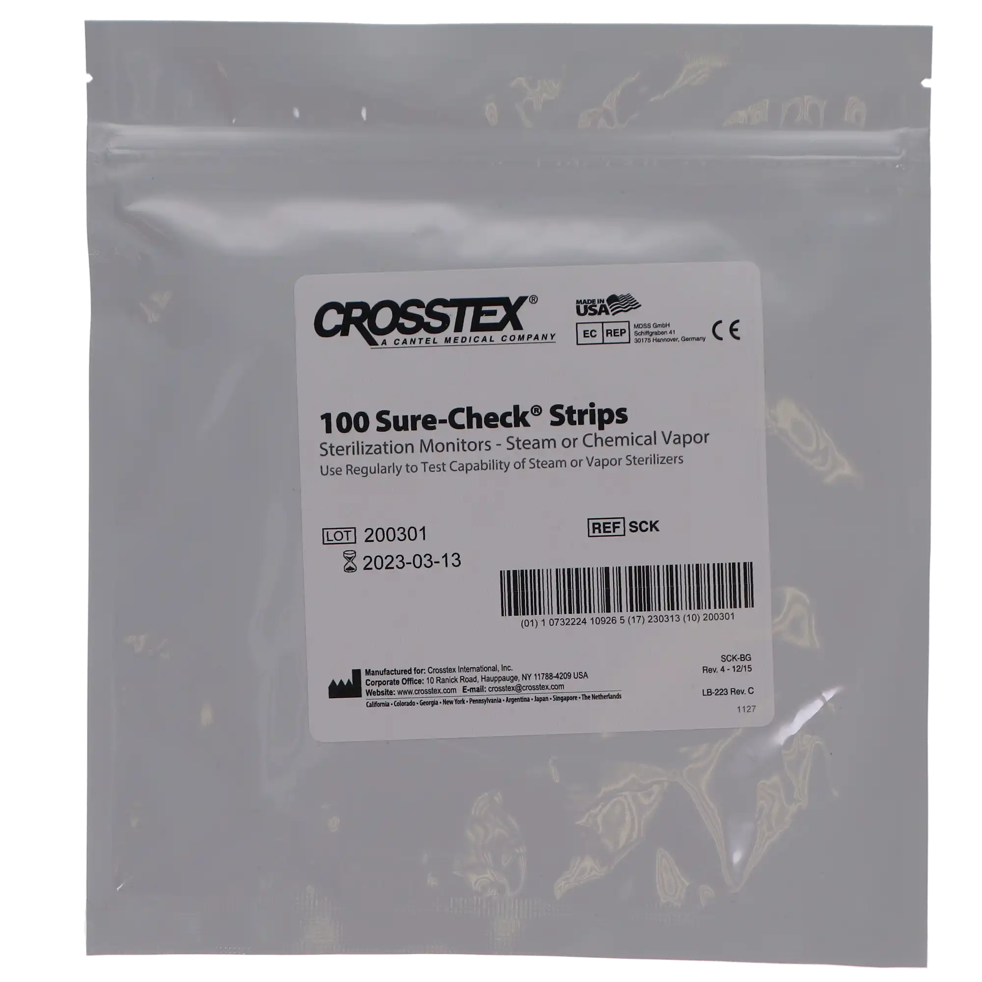 Crosstex Sure-Check Class 4 Steam/Chemical Vapor Indicator Strips, 3.75" x 0.625", White, 100/Box, SCK thumbnail 6
